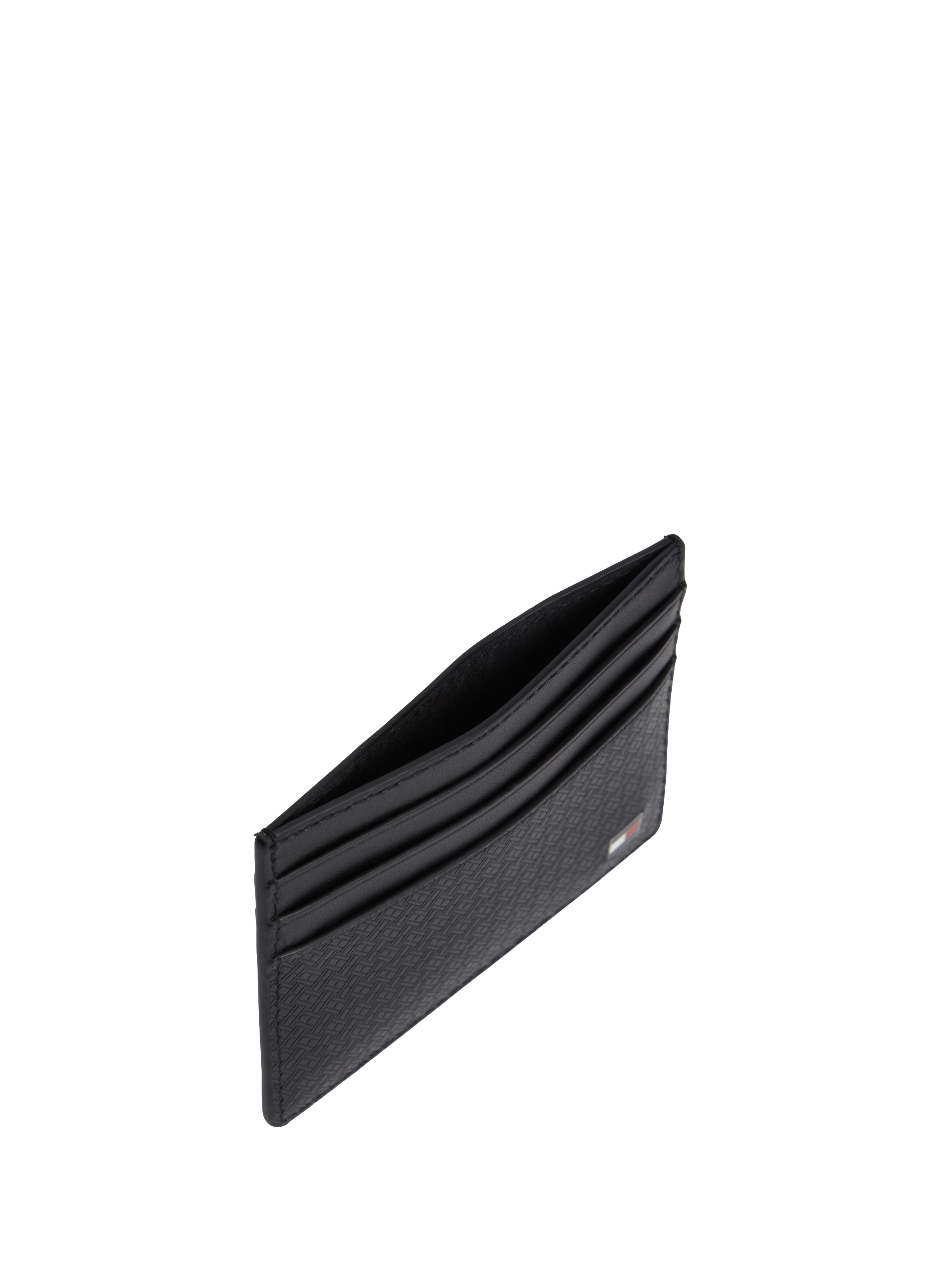 Leather logo card holder TOMMY HILFIGER Black