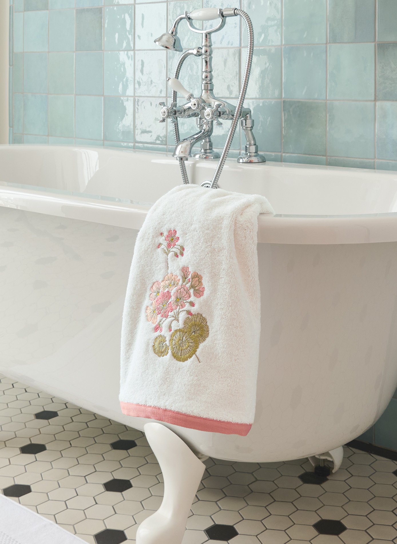 Drap de douche flanerie ANNE DE SOLENE Blanc