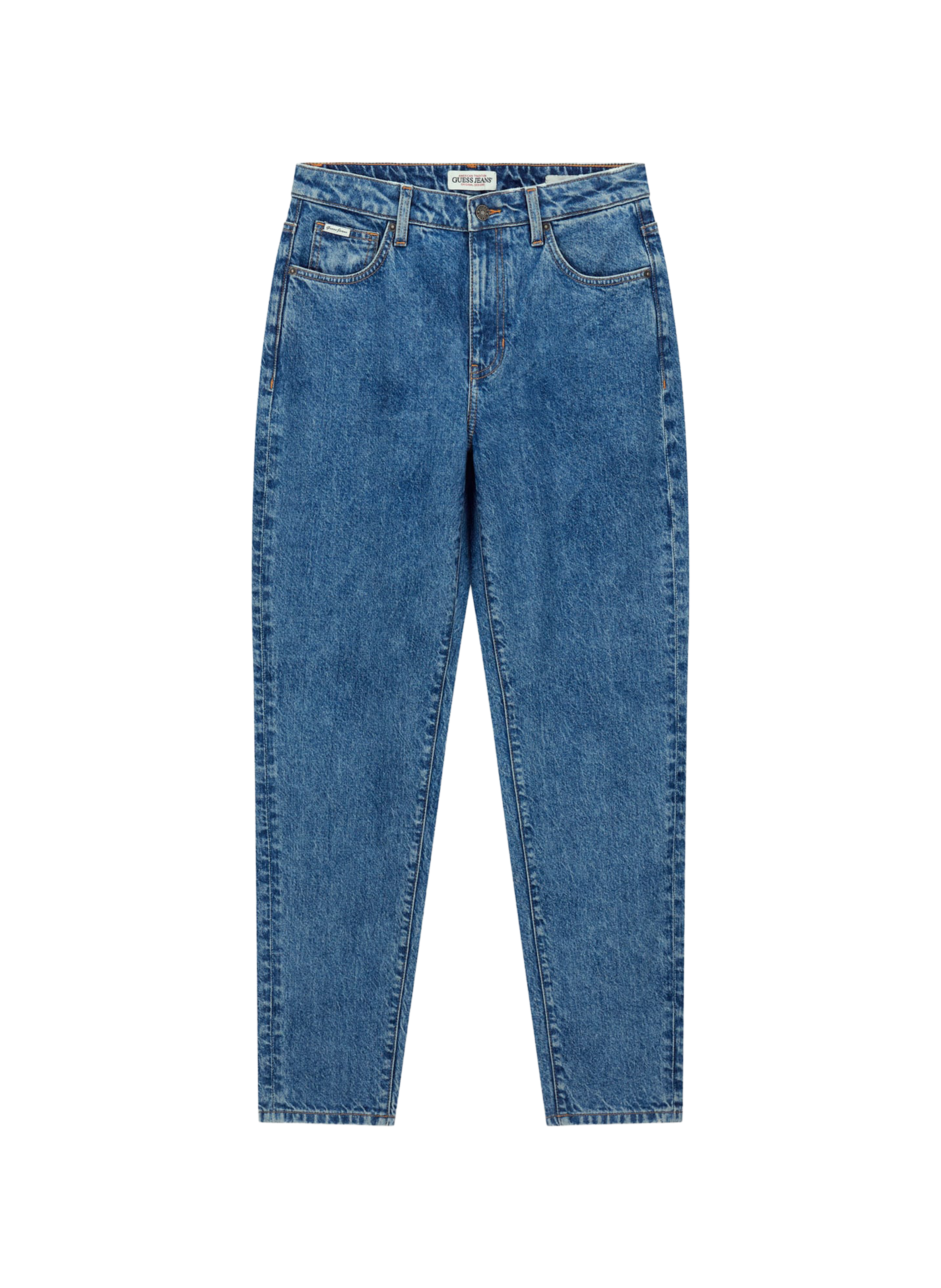 Wijde broek van gemengd katoen. GUESS Blauw