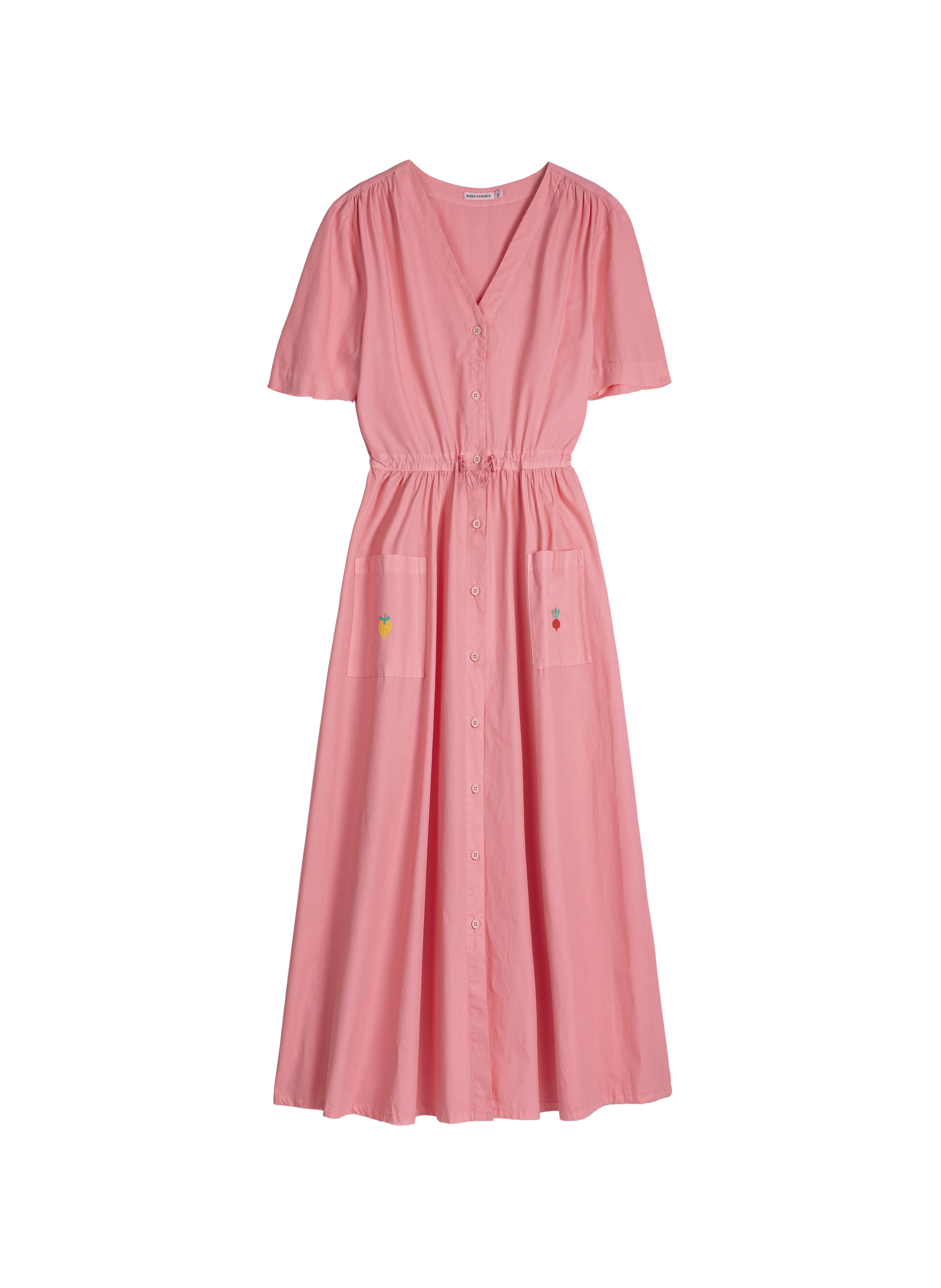 Robe chemise à col V en coton biologique BOBO CHOSES Rose