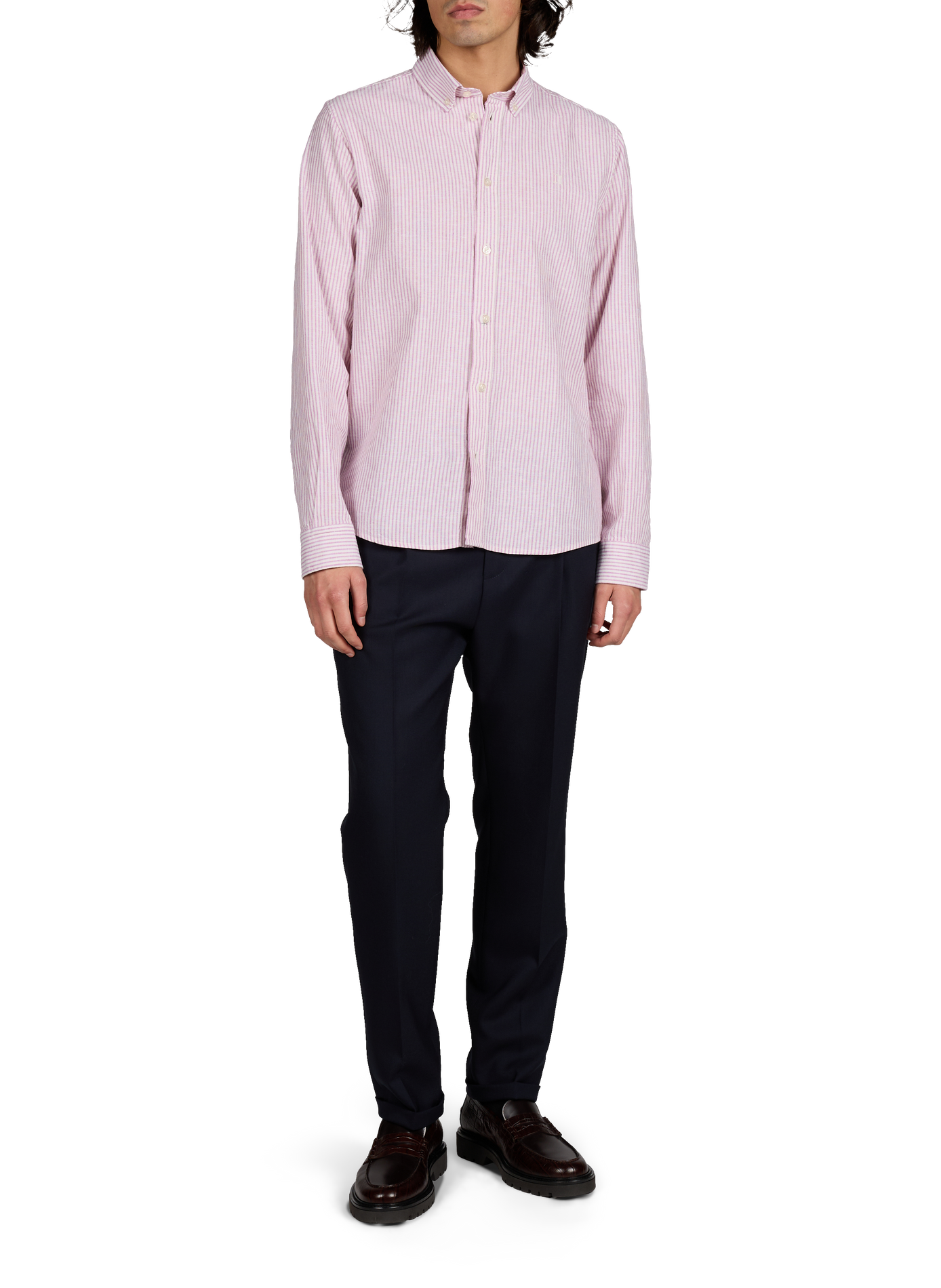 Konrad striped shirt in cotton and linen LES DEUX Pink