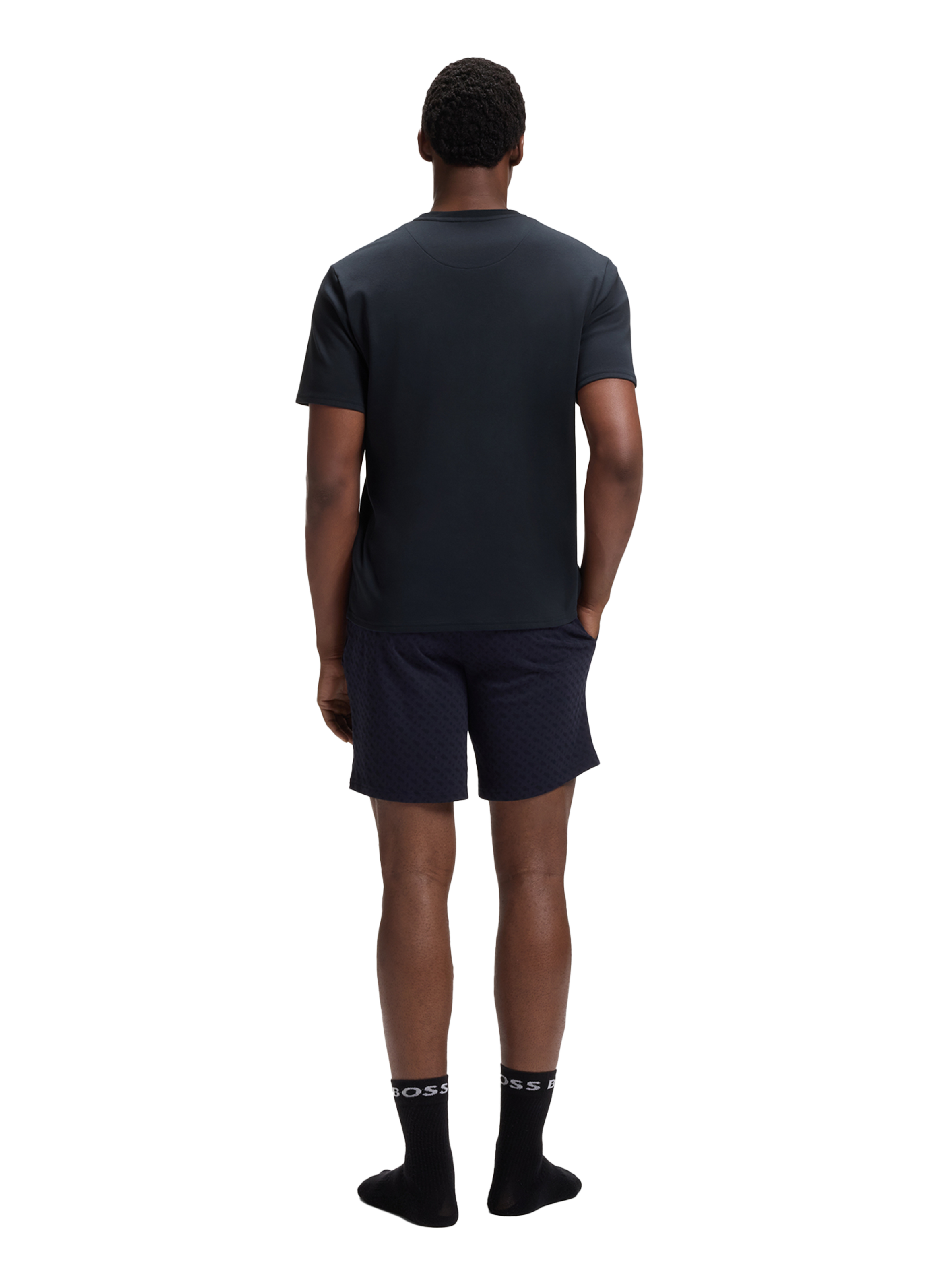 Two-piece cotton pajama set BOSS Blue