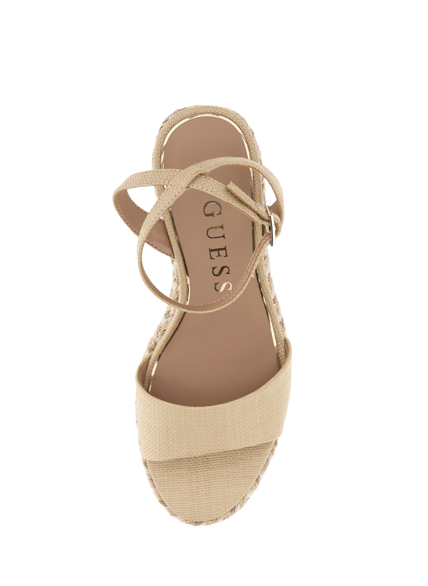 Everly Wedge Sandals GUESS Brown