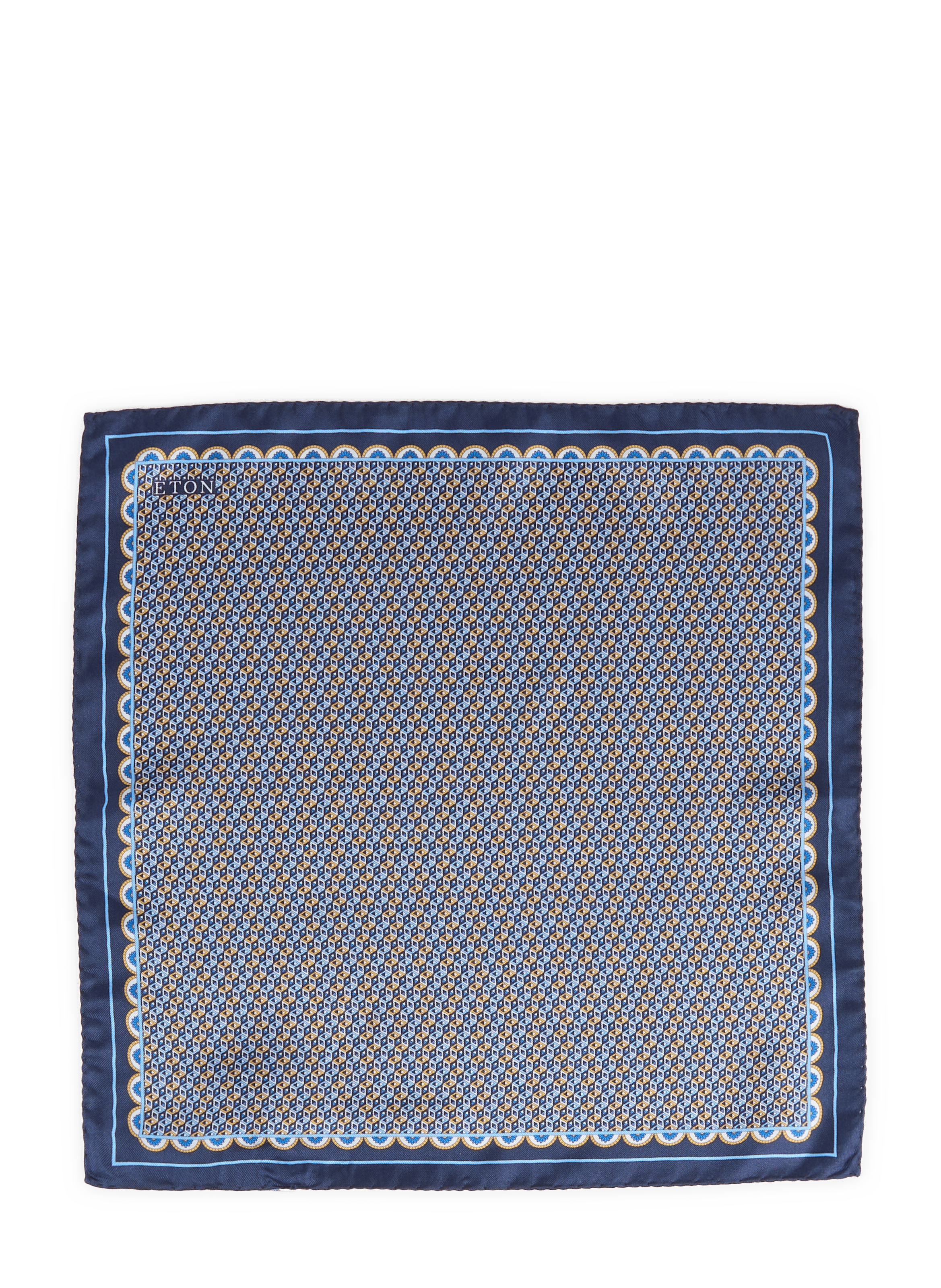 Pochette de costume à motif en soie ETON Jaune