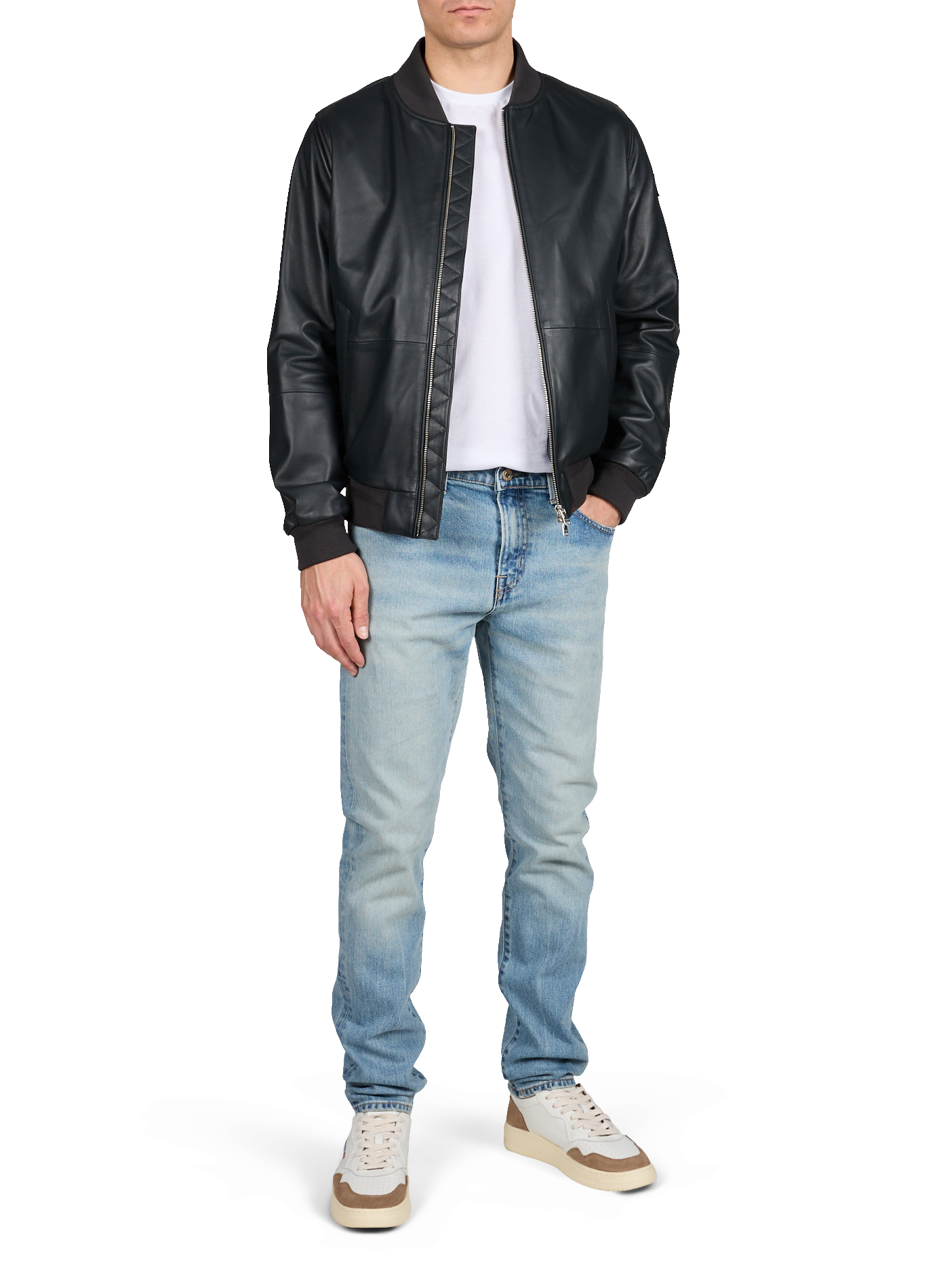 Blouson uni zippé EDEN PARK Bleu