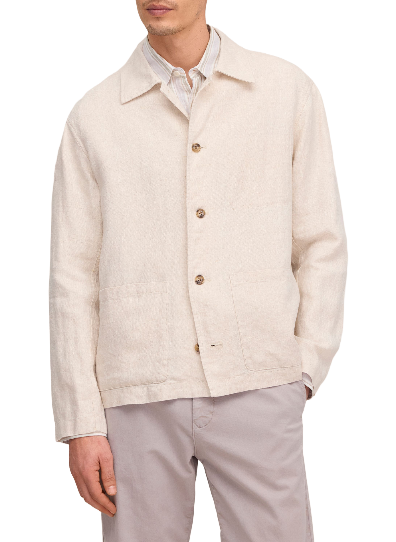 Gerade Leinenjacke NN.07 Beige