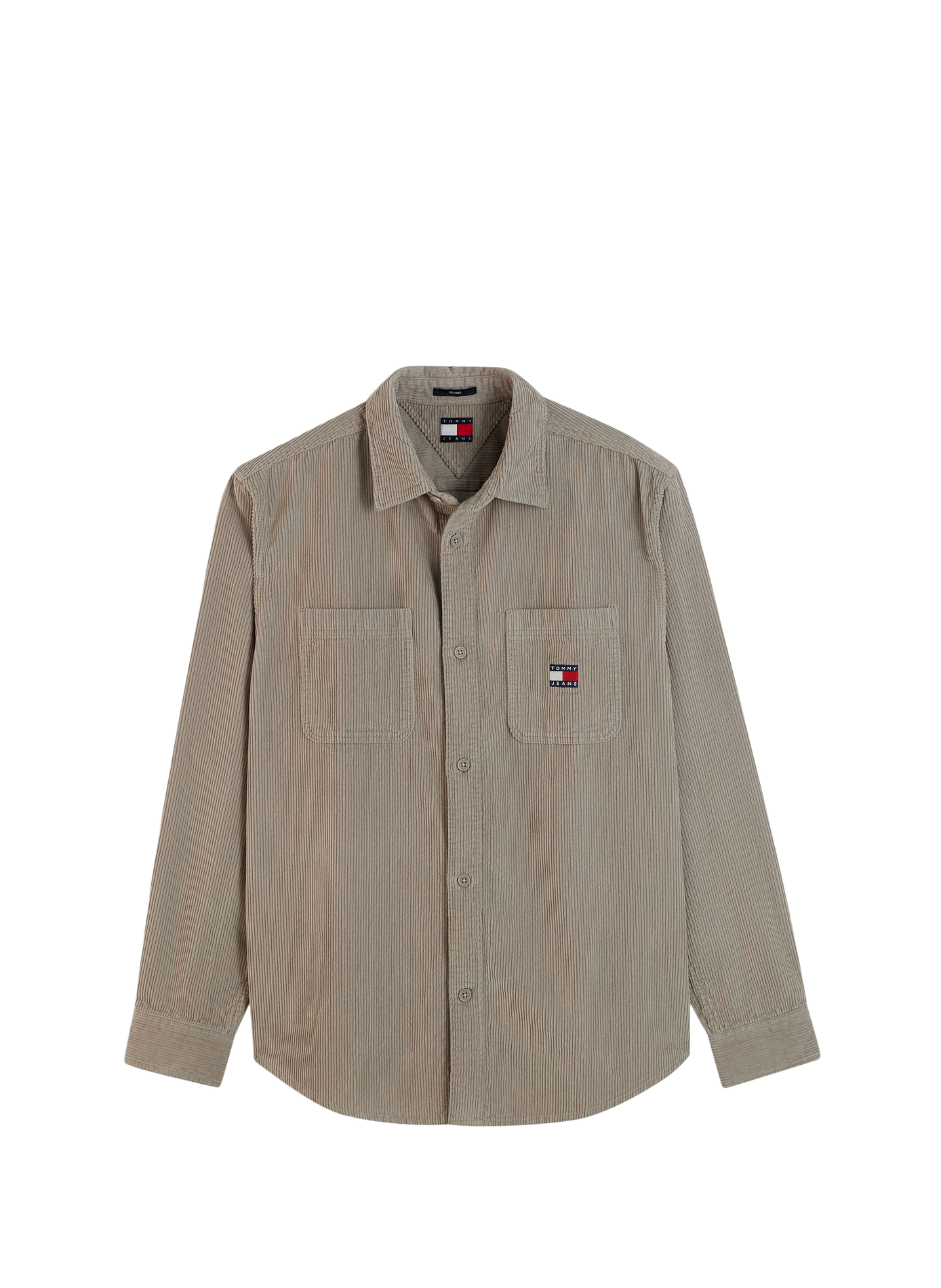 Chemise droite côtelée en coton TOMMY HILFIGER Gris