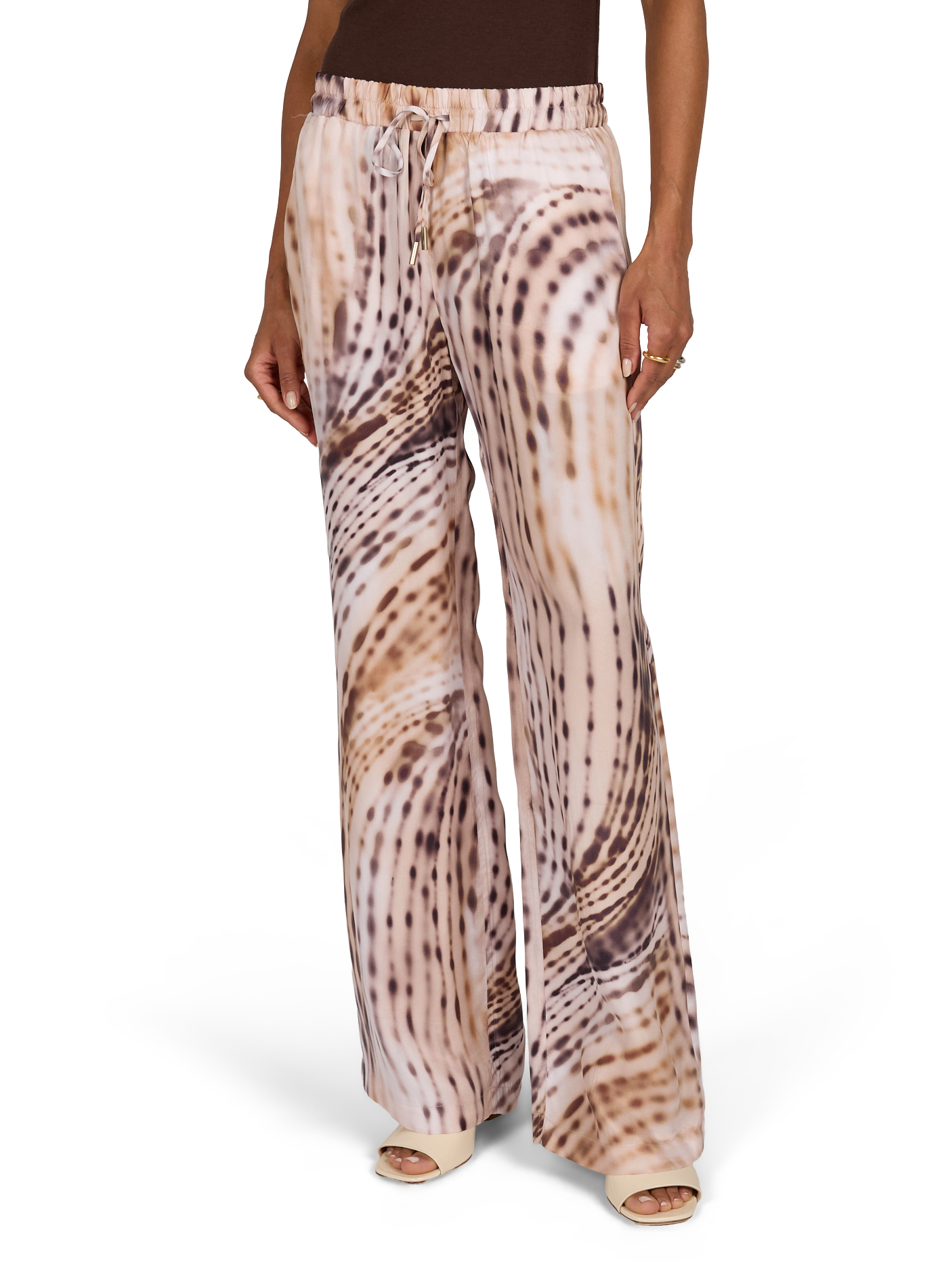 Fließende Hose mit hoher Taille und Muster GUESS Mehrfarbig