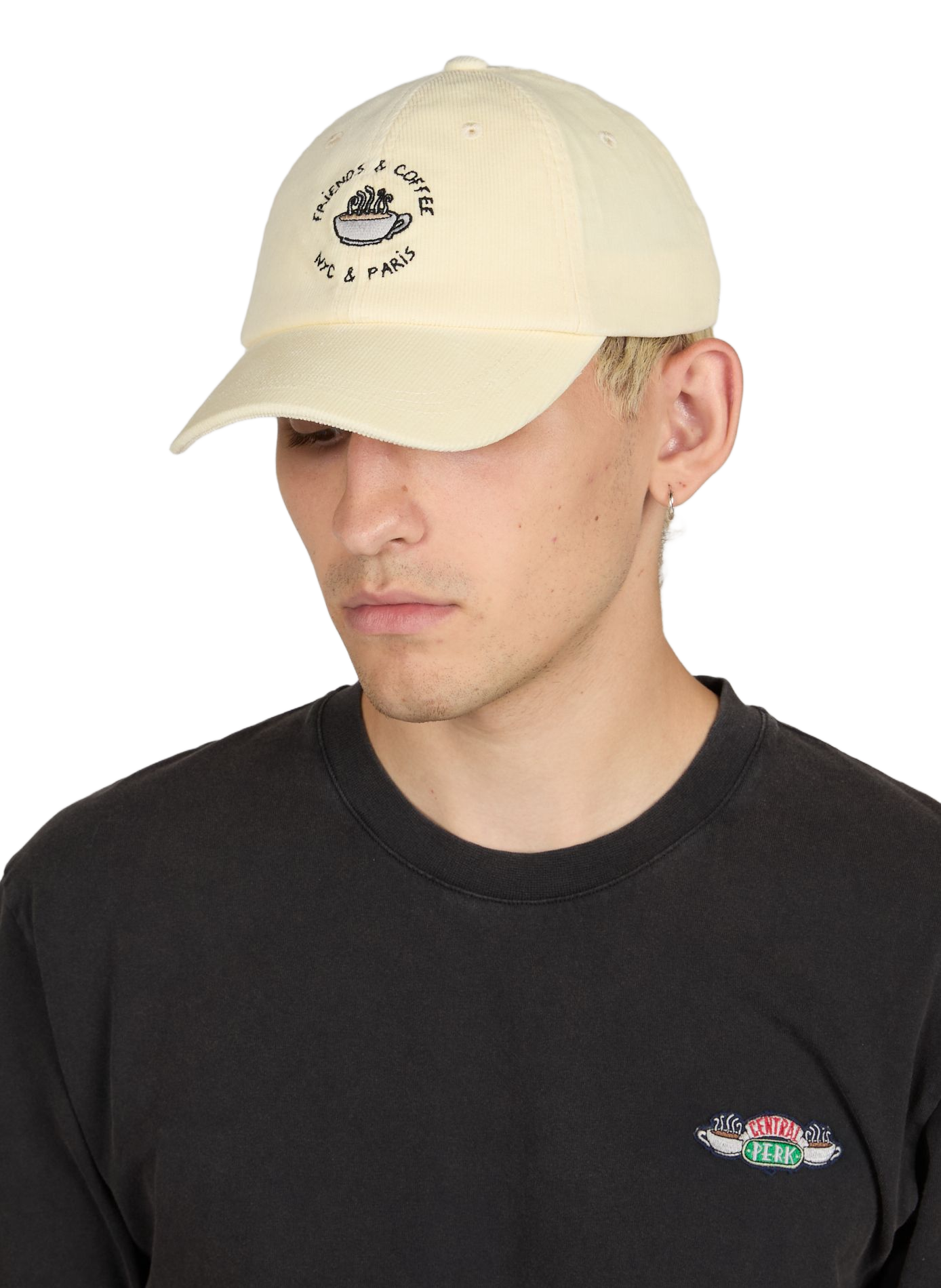 Casquette brodée Friends and Coffee en coton MAISON LABICHE Beige