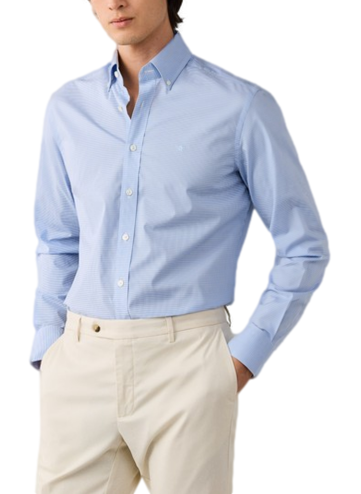 Slim checkered cotton shirt HACKETT Blue