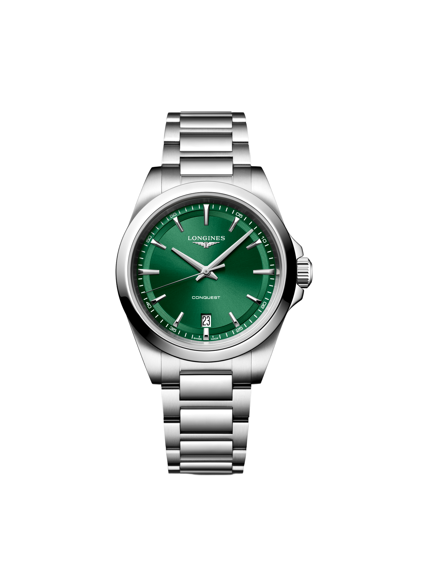 Montre quartz Conquest 2023 en acier inoxydable LONGINES Vert
