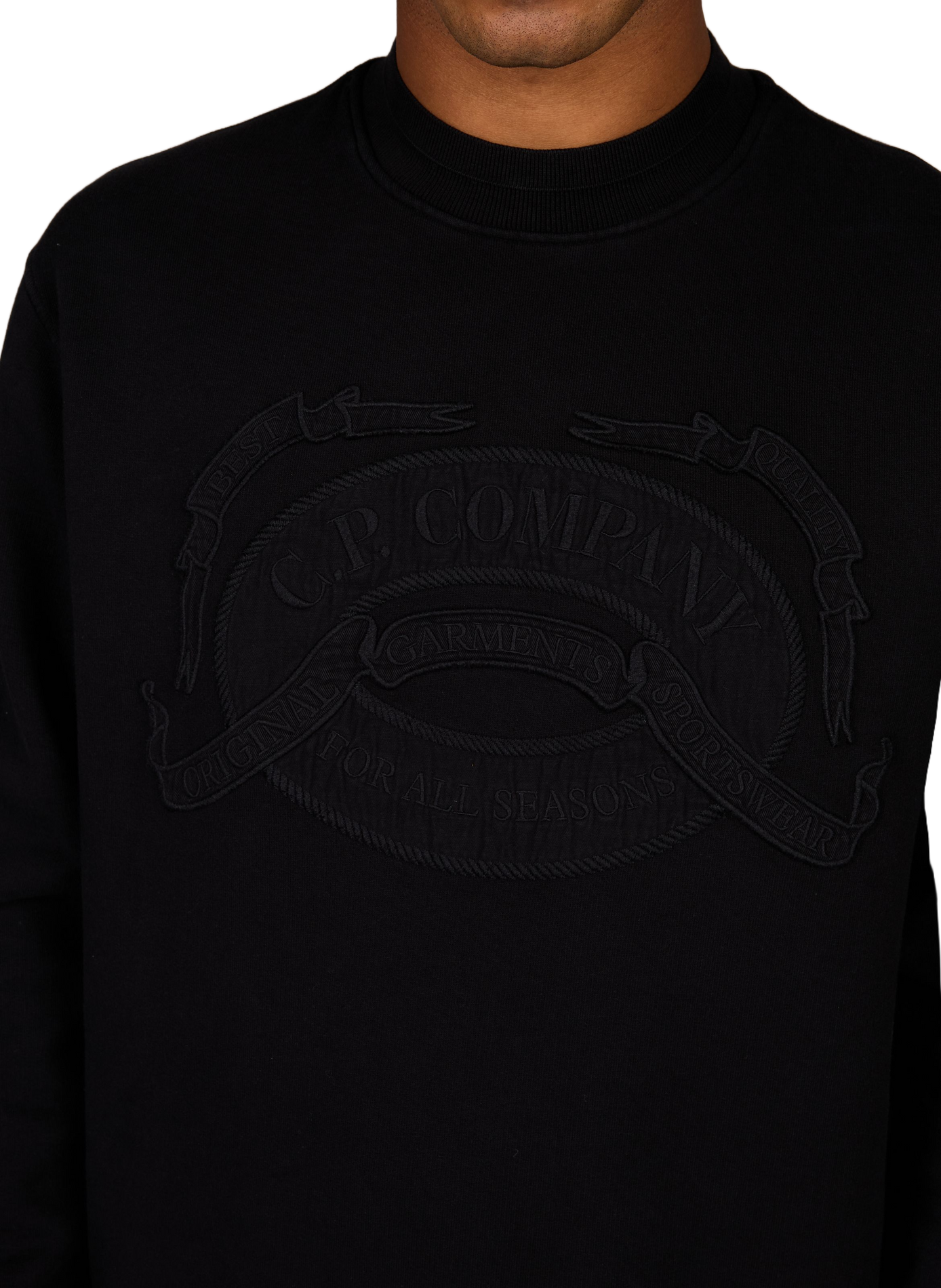 Felpa serigrafata in cotone CP COMPANY Nero