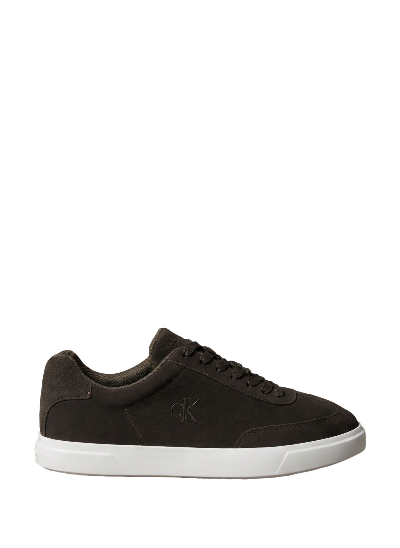 Baskets à logo brodé en cuir  CALVIN KLEIN Marron