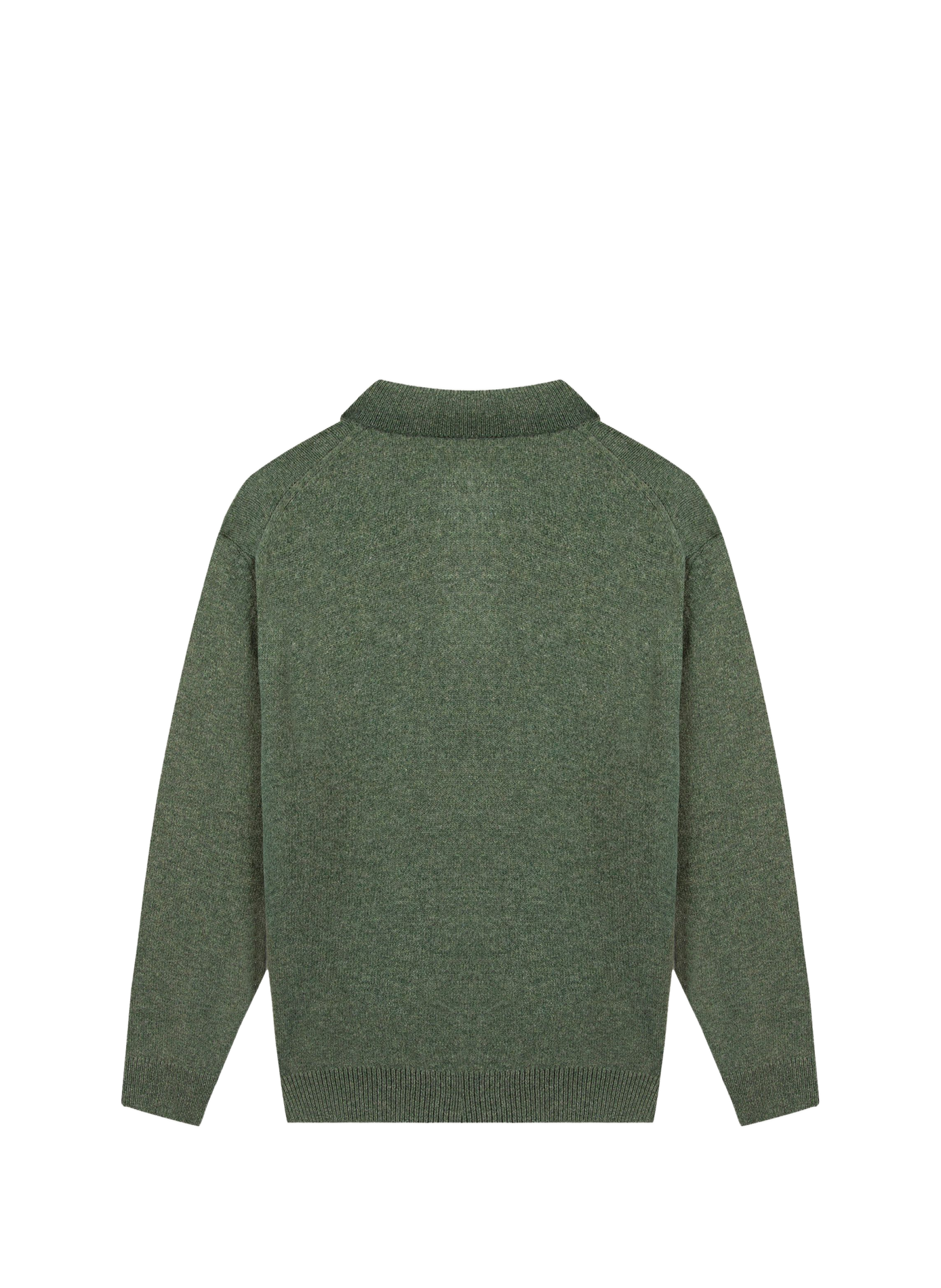 Polo manches longues droit en laine MAISON LABICHE Vert