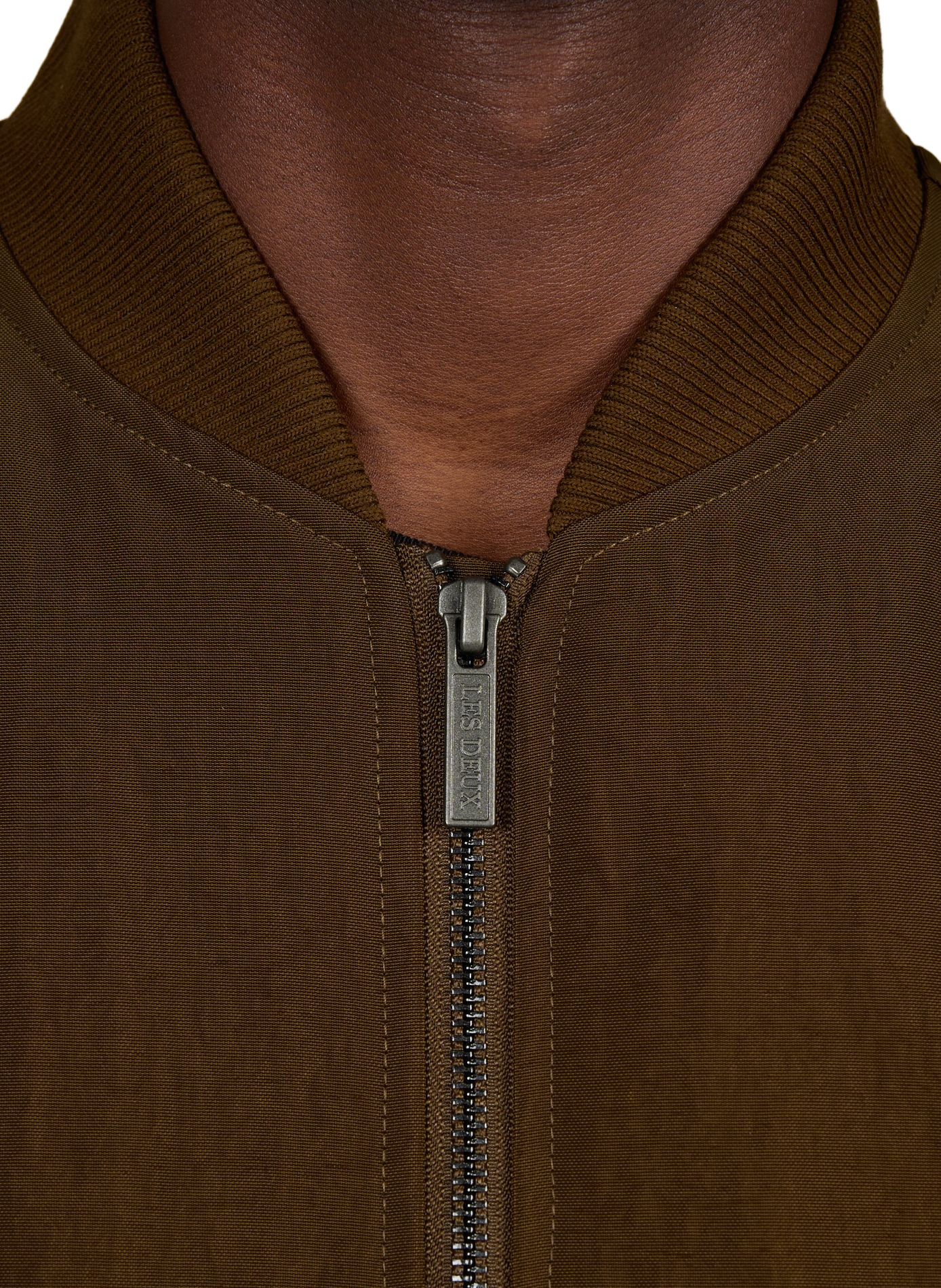 Plain cotton bomber jacket LES DEUX Khaki