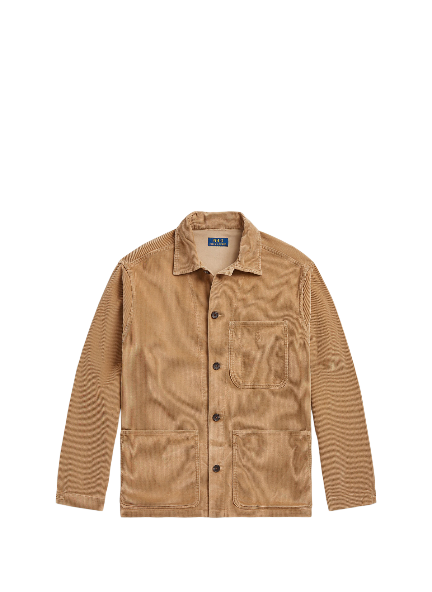 Surchemise droite col classique côtelée en coton POLO RALPH LAUREN Beige