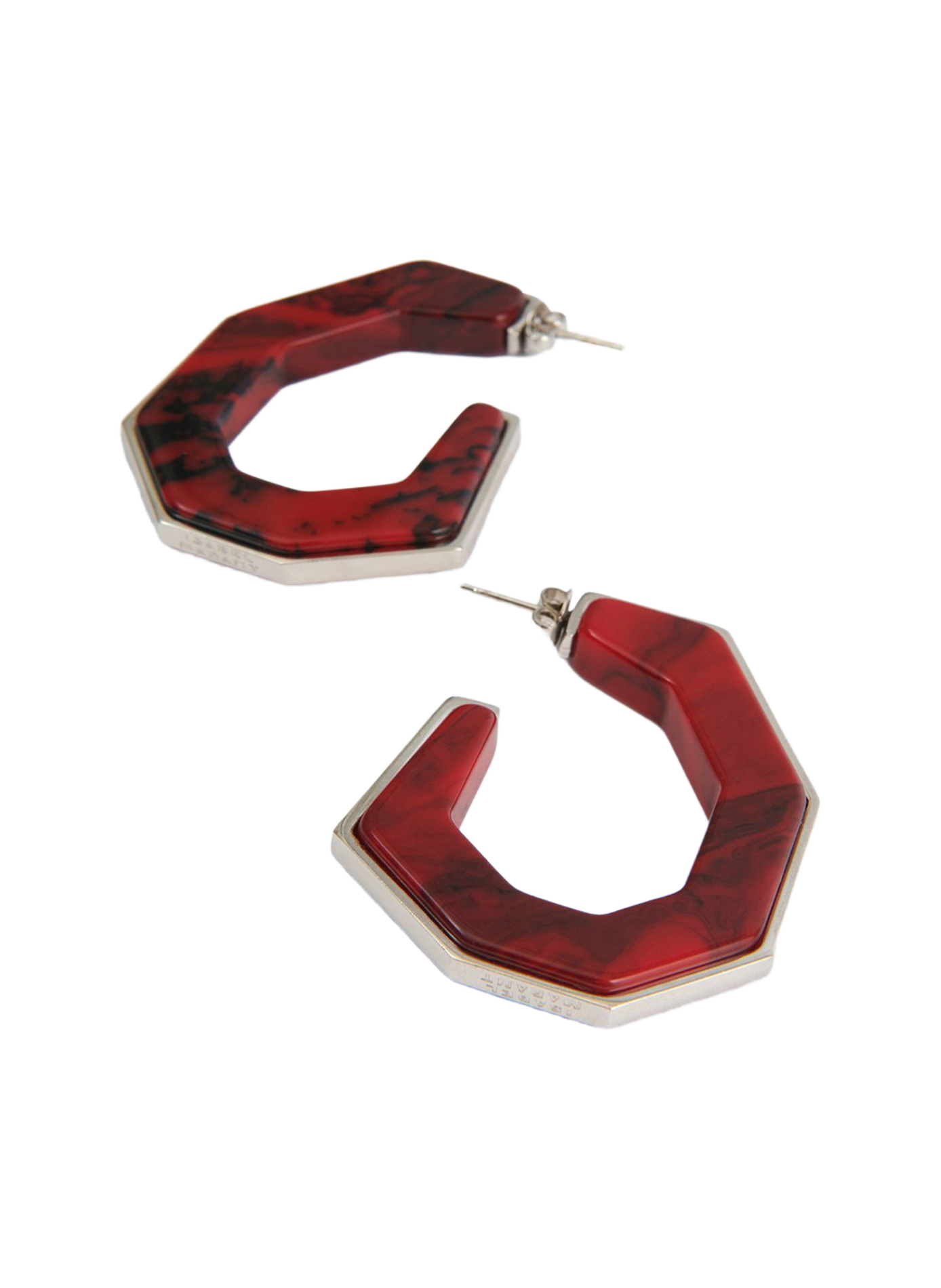 Boucles d'oreille Liu créoles larges  ISABEL MARANT Rouge