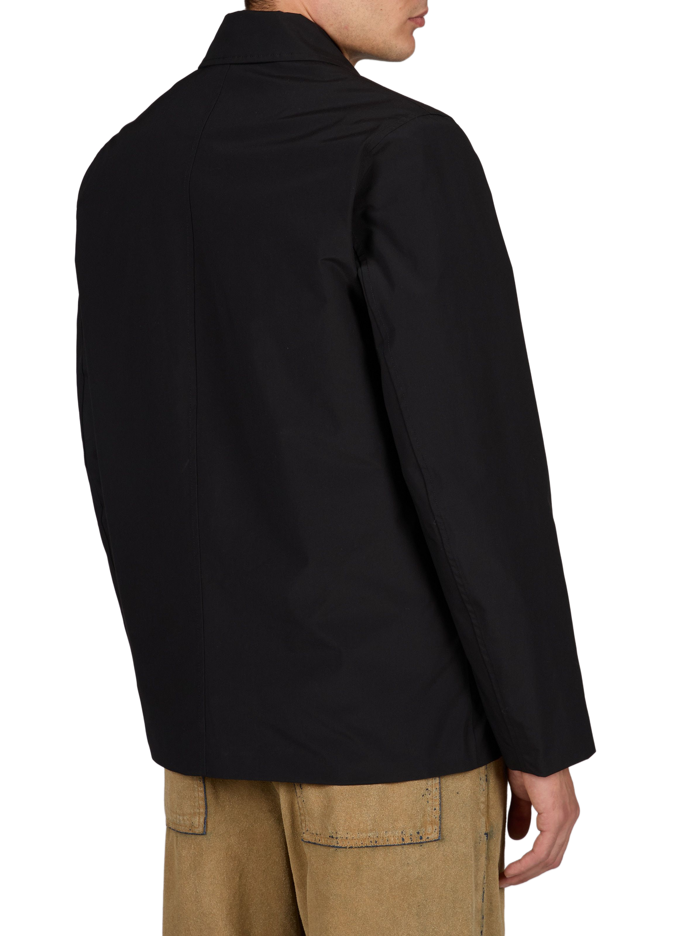 Short straight parka with classic collar SAMSOE SAMSOE Black