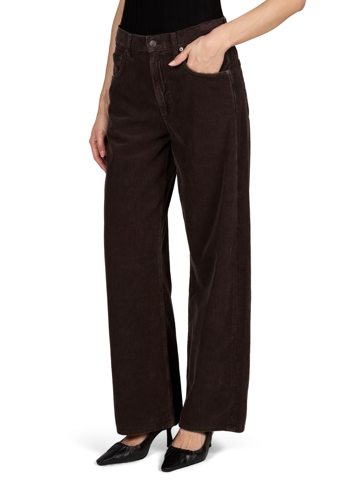 Wijde ribfluwelen broek AGOLDE Zwart