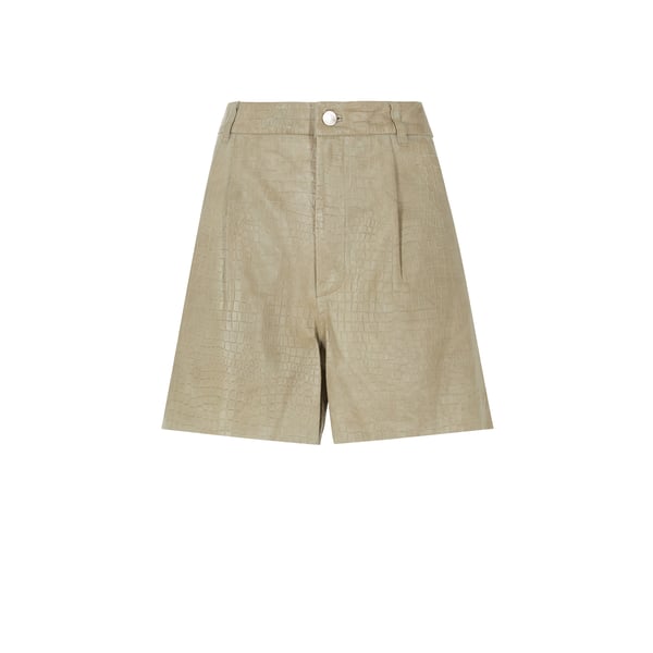 Short Petrali en cuir embossé crocodile