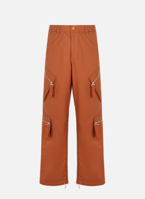 Jacquemus maroon orange cargo pants 
