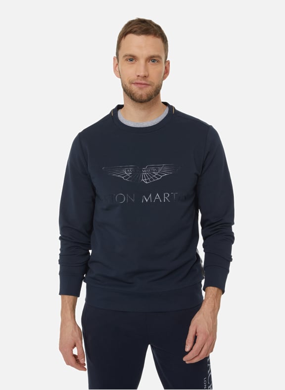 Hackett x Aston Martin - Logo sweatshirt Blue by HACKETT HACKETT Hackett x Aston Martin - Logo sweatshirt Blue