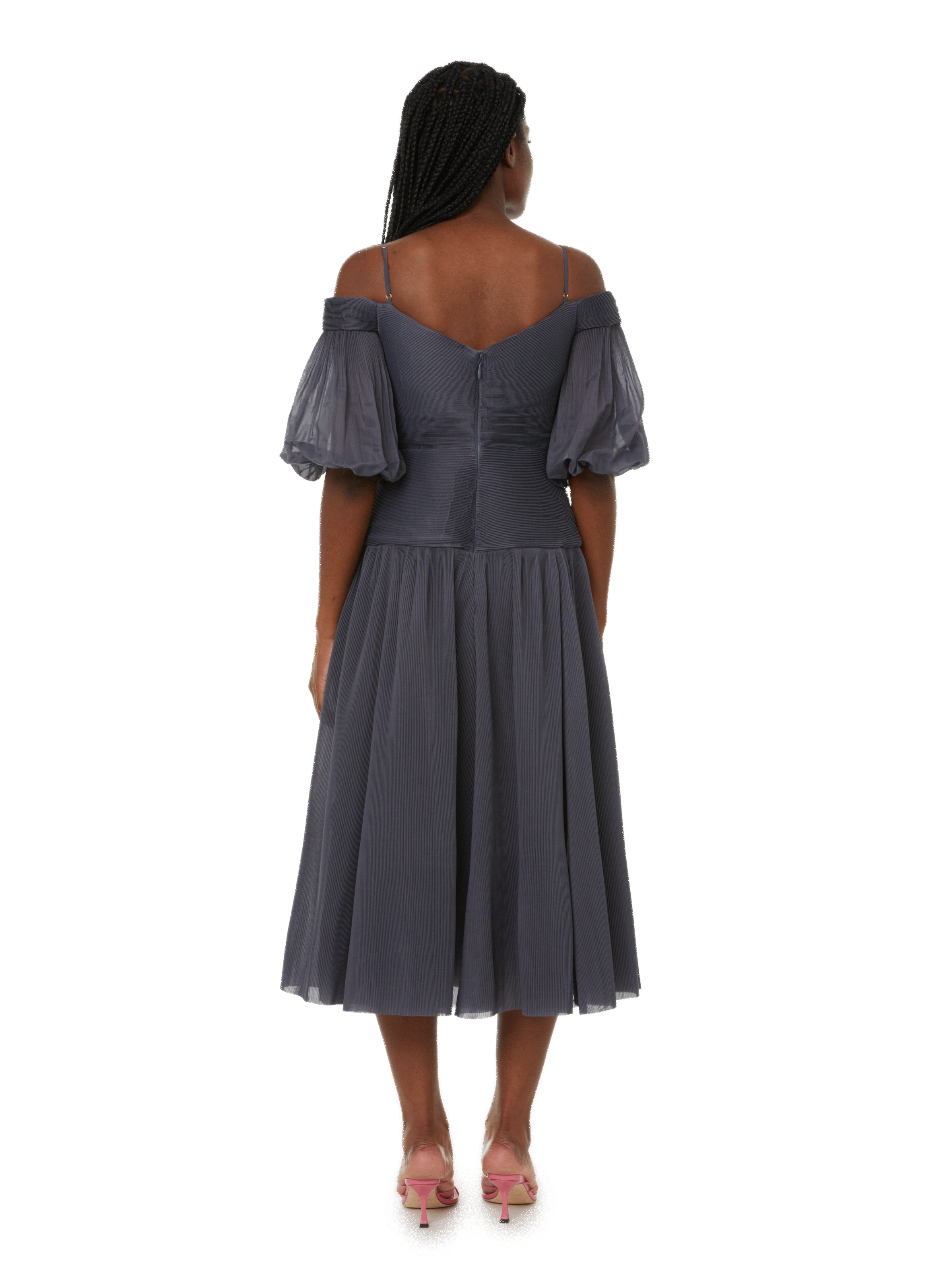 Robe midi plissée ZIMMERMANN Bleu