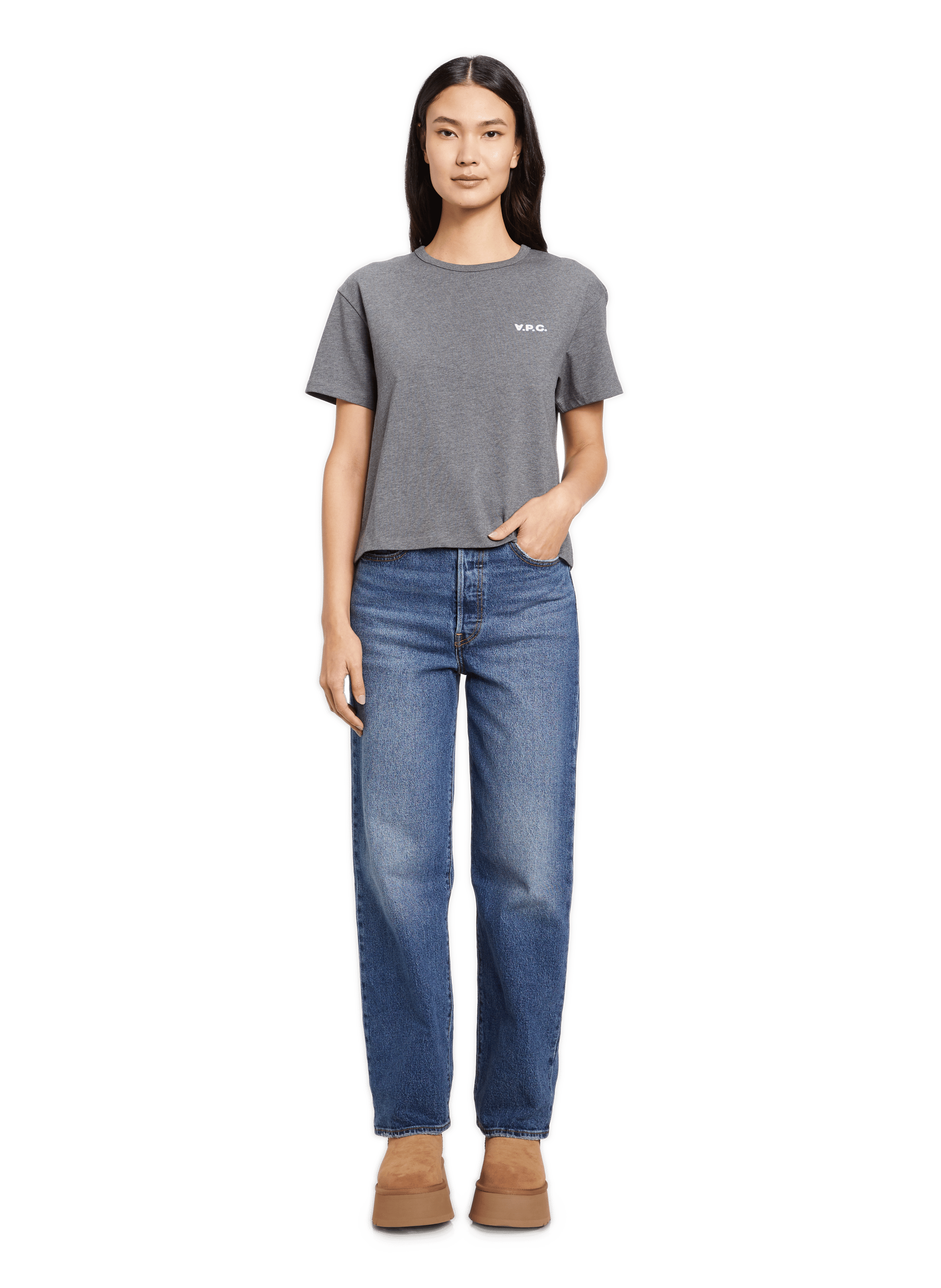 Katoenen t-shirt A.P.C. Grijs
