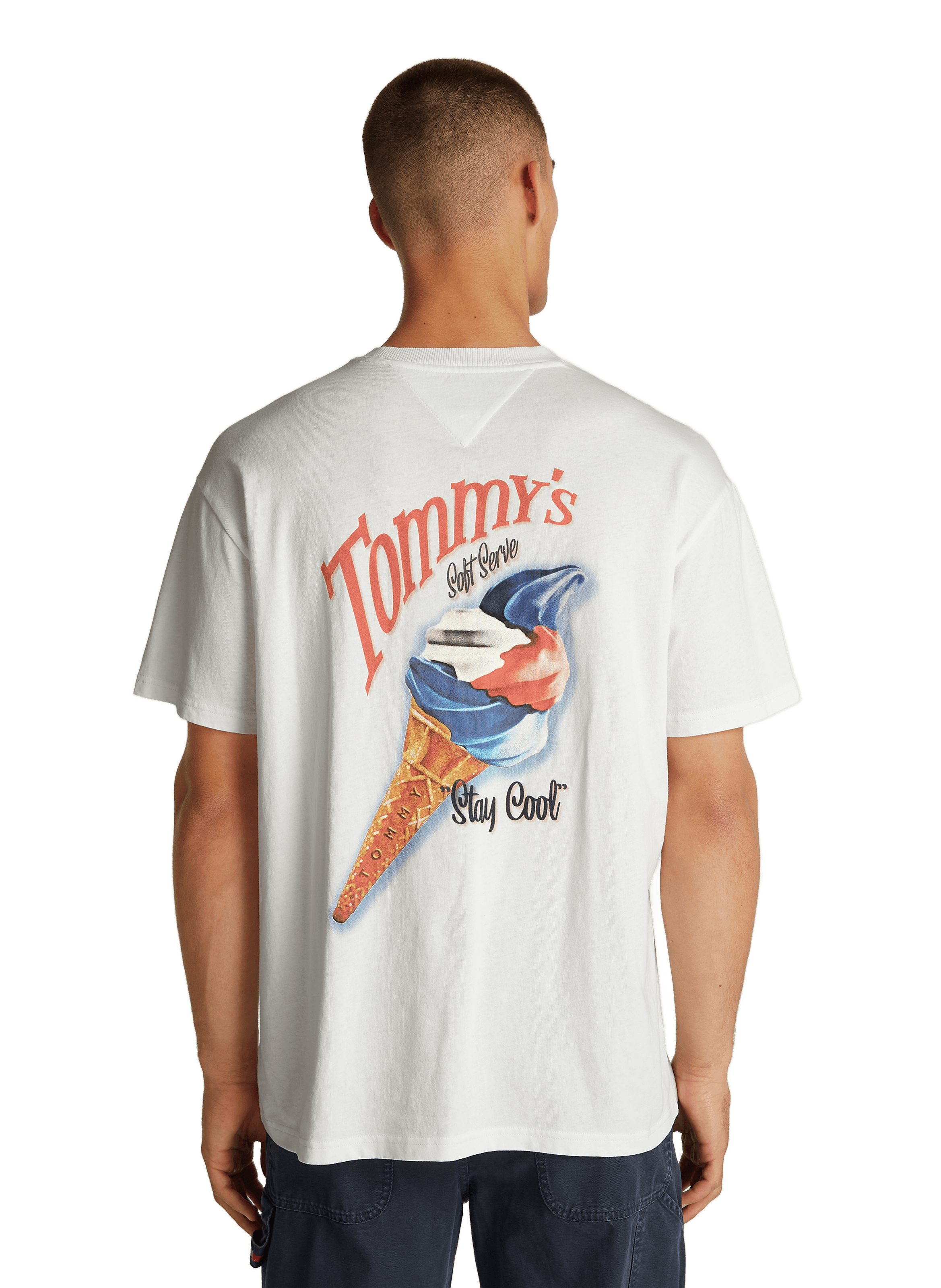 Biker-style cotton t-shirt TOMMY HILFIGER White