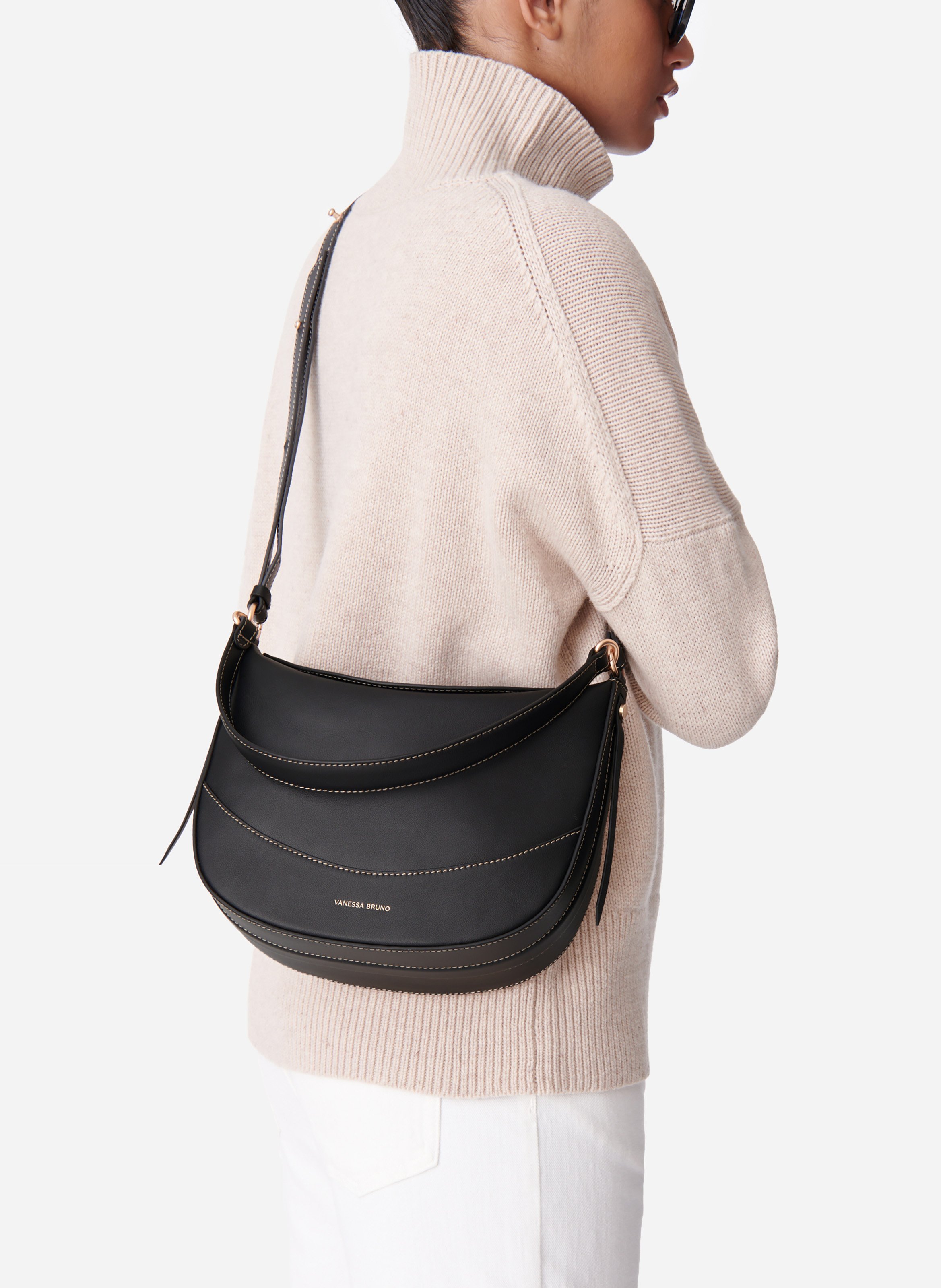 Moyen sac daily en cuir VANESSA BRUNO Noir