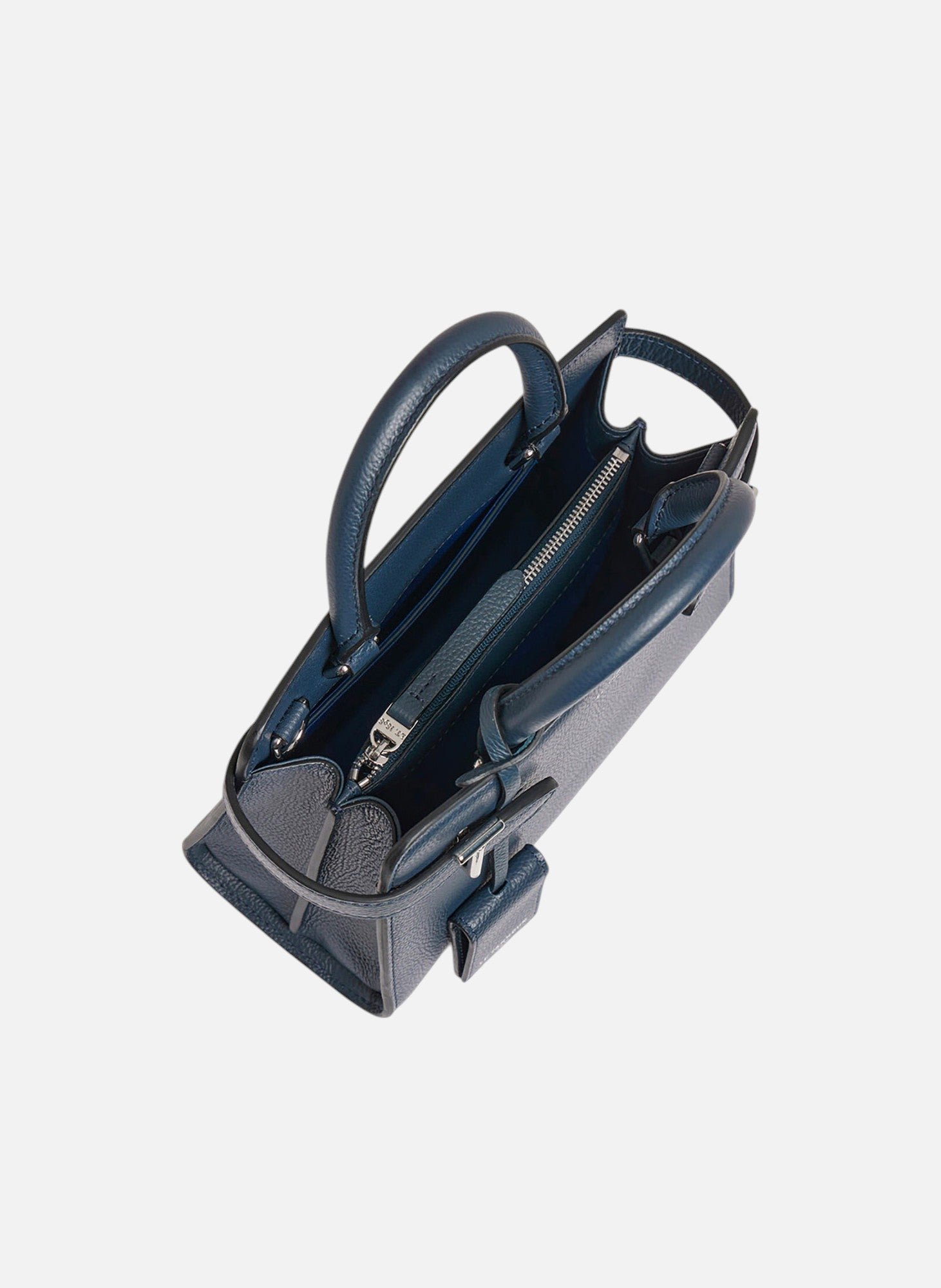 Petit sac à main emilie en cuir grainé LE TANNEUR Bleu