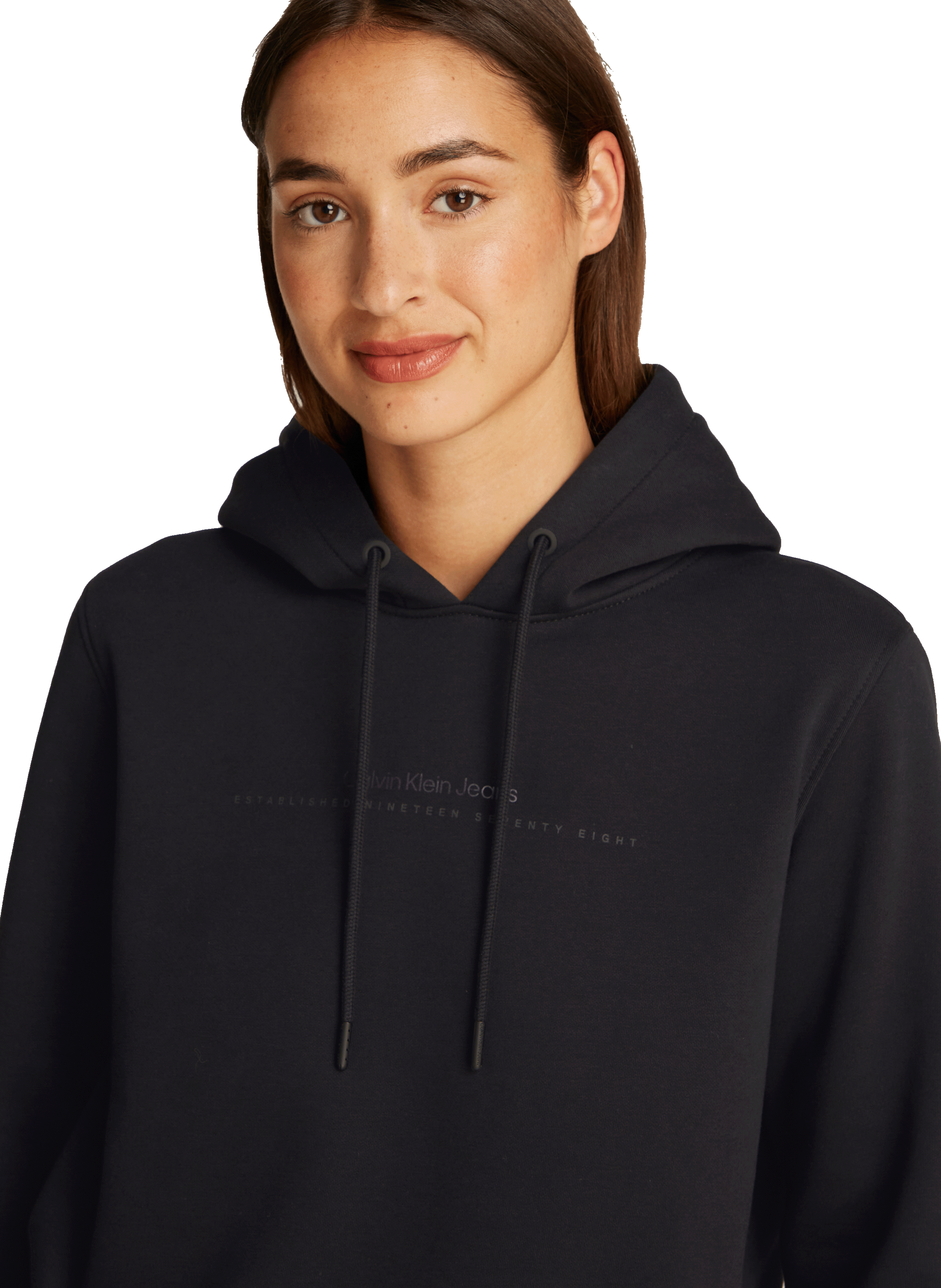 Hoodie en coton mélangé CALVIN KLEIN Noir