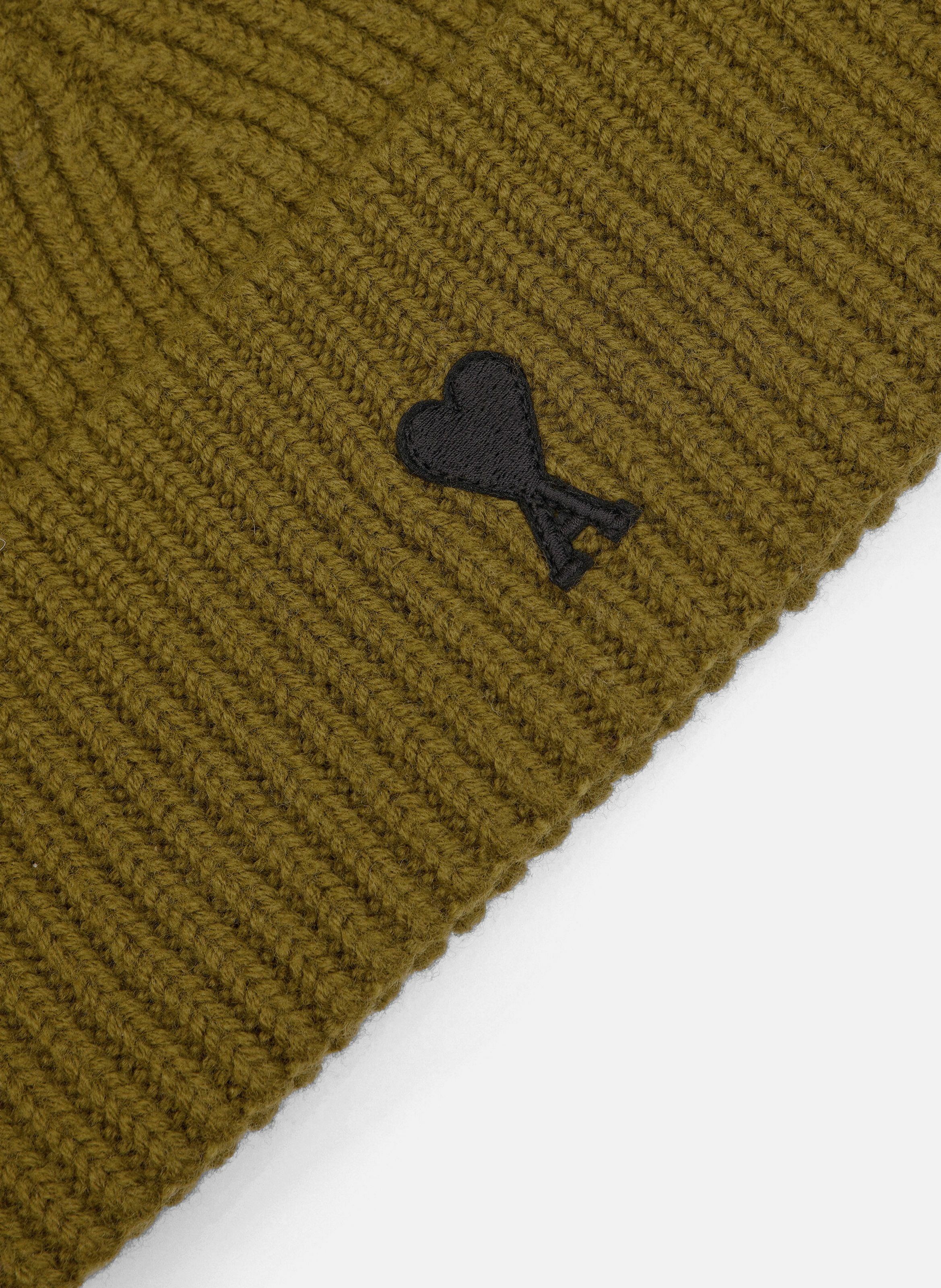Bonnet ami de coeur en laine unisexe AMI PARIS Vert