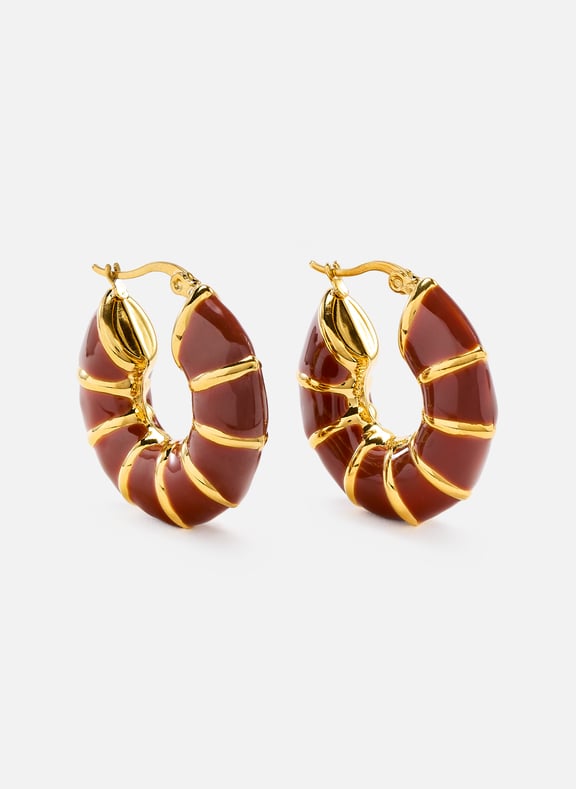 Boucles d'oreille anneaux Marron by AU PRINTEMPS PARIS AU PRINTEMPS PARIS Boucles d'oreille anneaux Marron