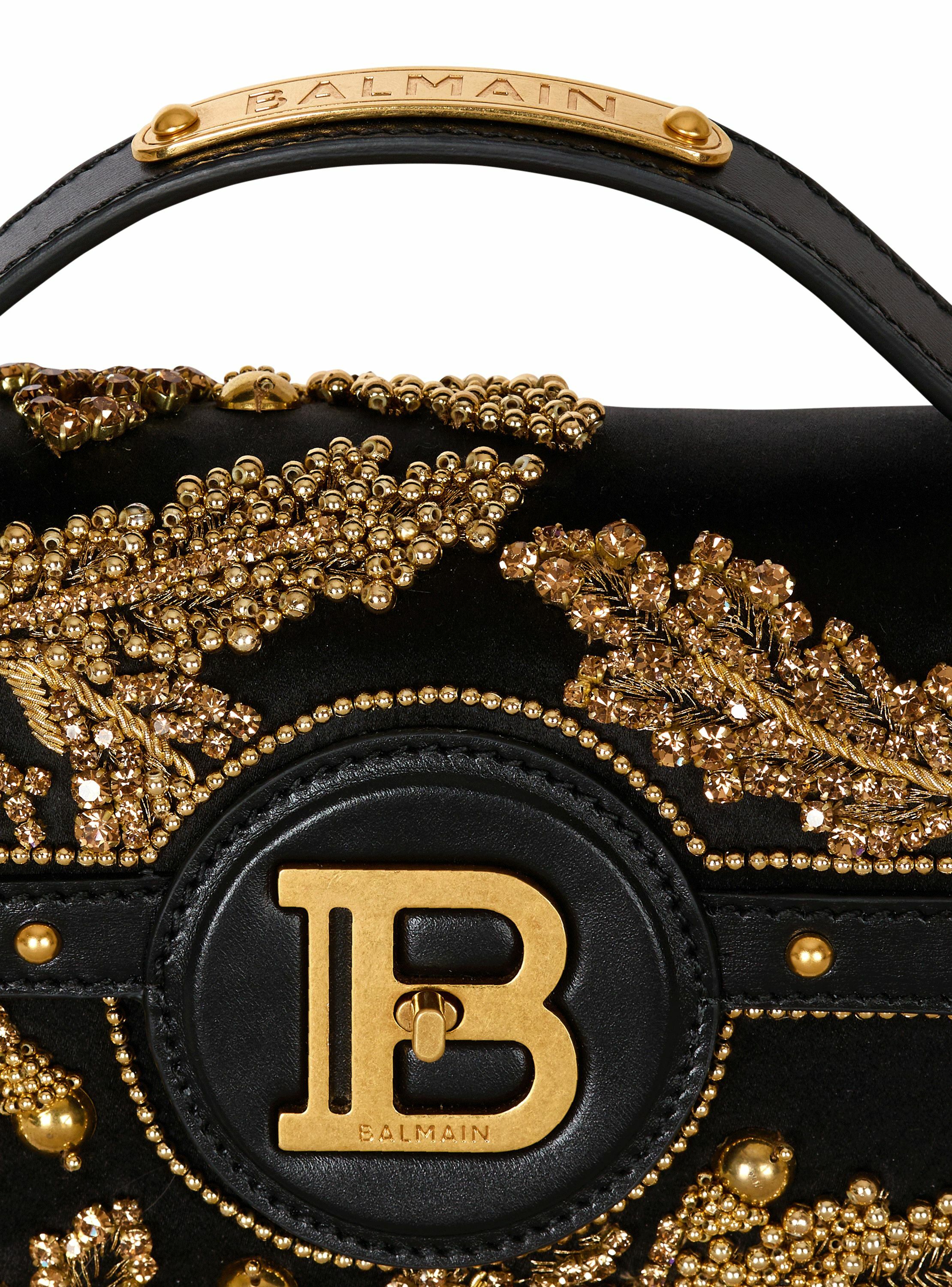 Sac b-buzz dynasty en satin brodé BALMAIN Noir