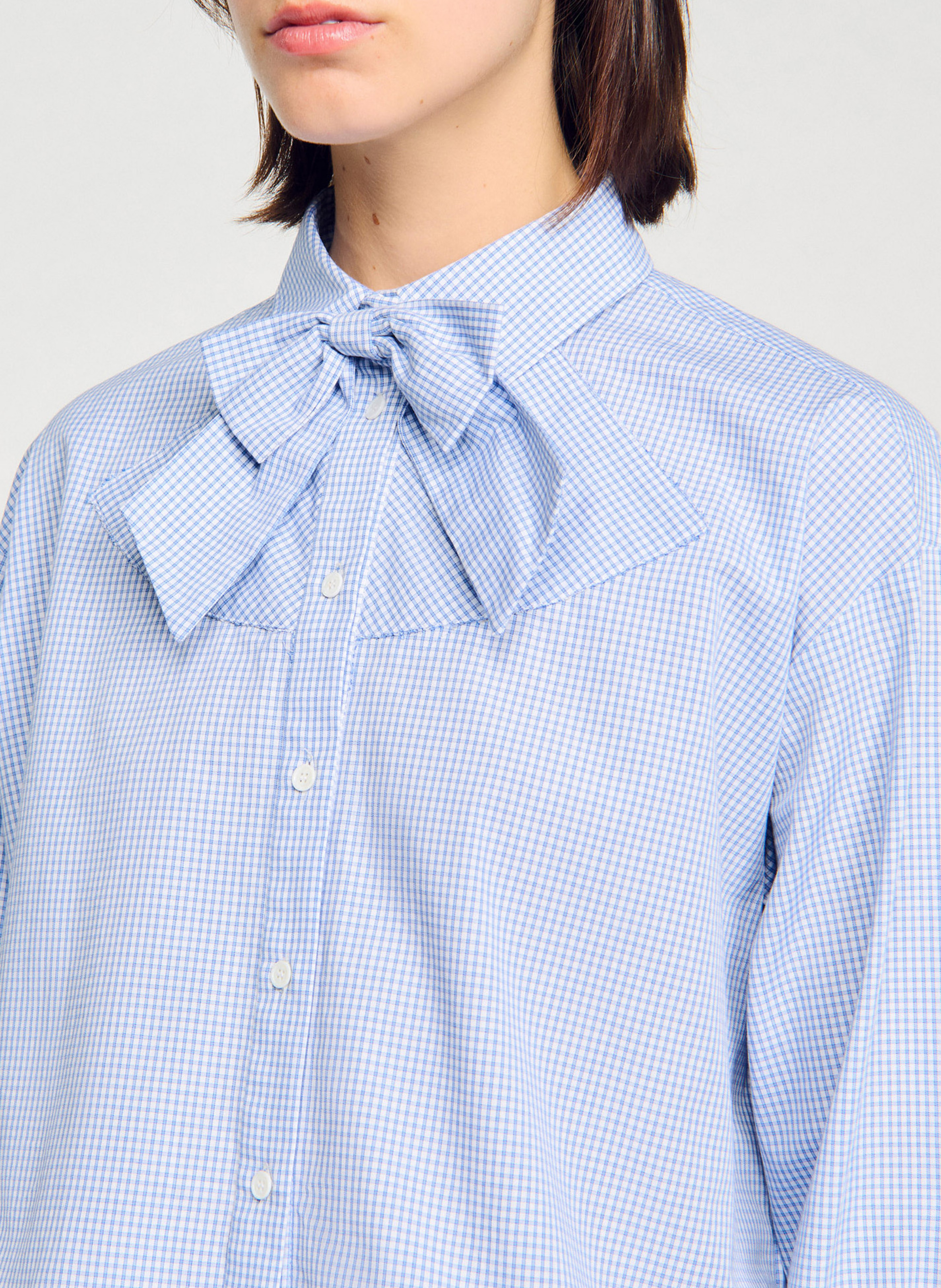 Chemise col classique en coton SANDRO Bleu