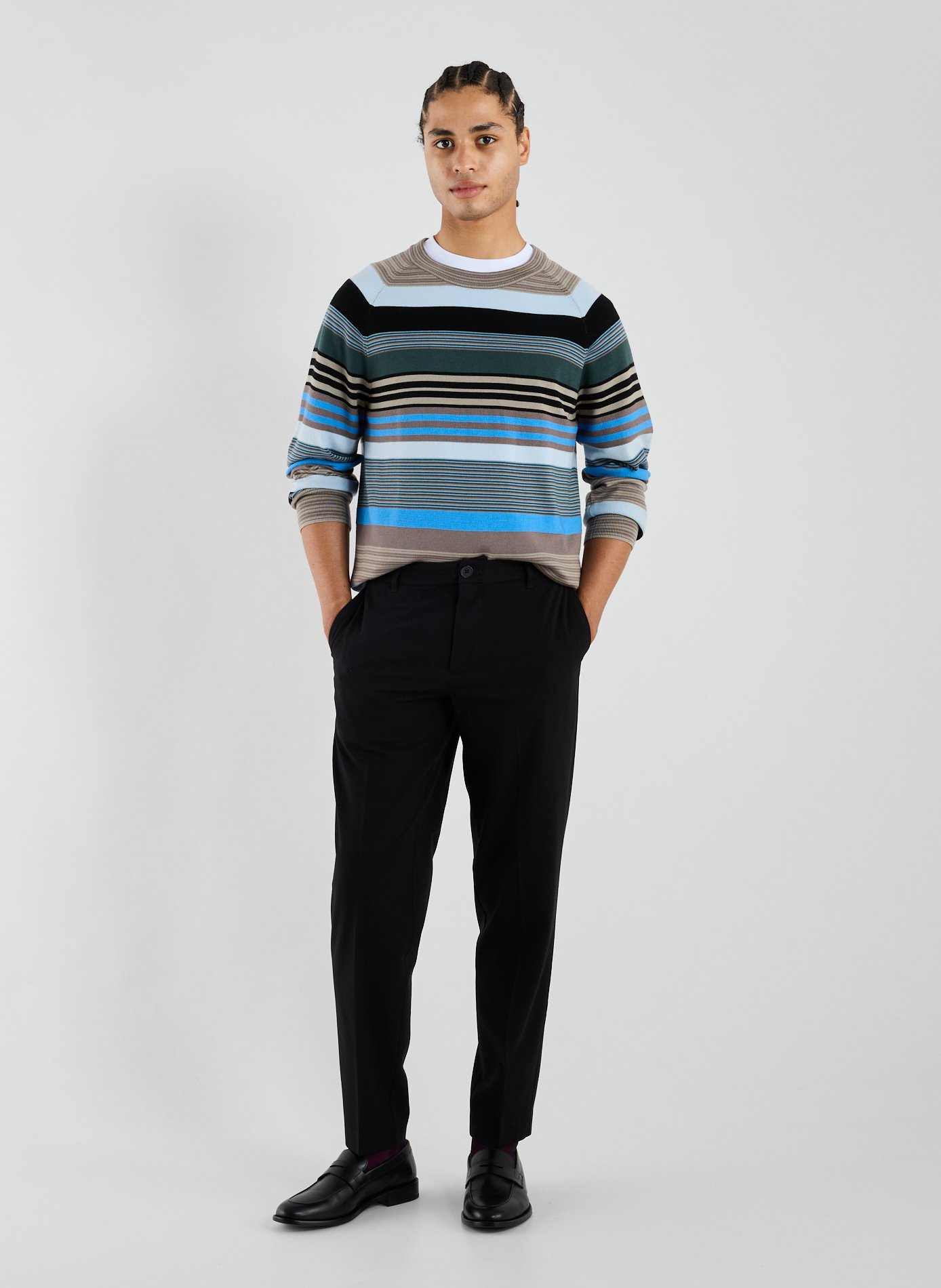 Pull à rayures PAUL SMITH Gris