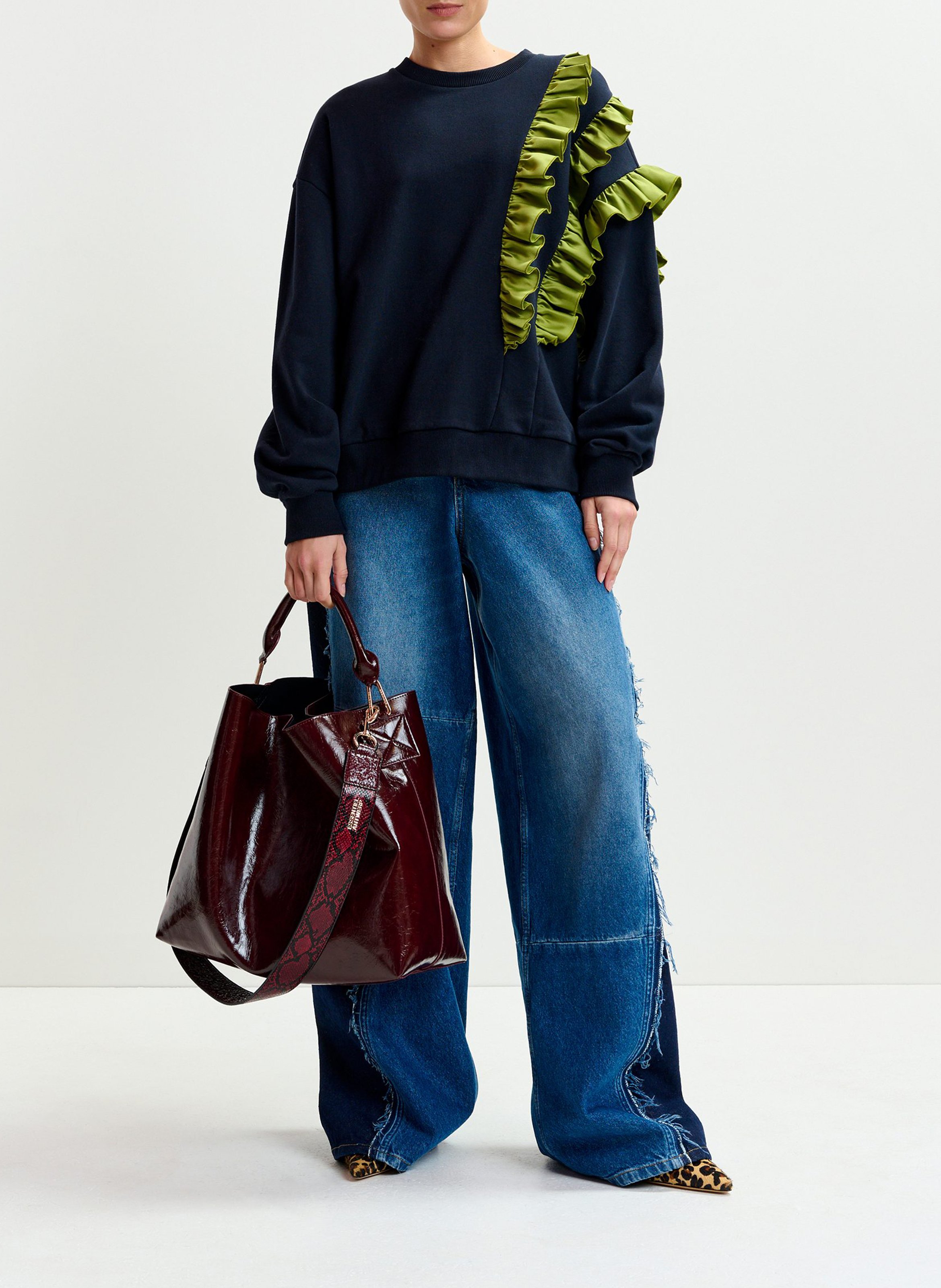 Sweat col rond en coton mélangé iwave ESSENTIEL ANTWERP Bleu