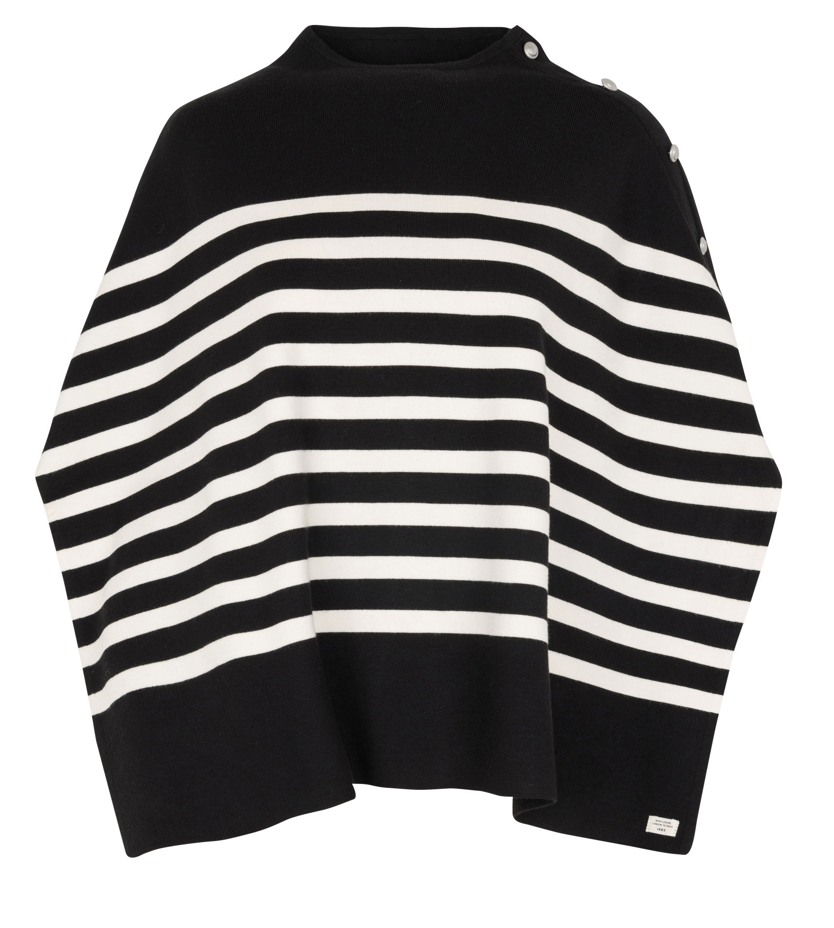 Cape rayée à boutons décoratifs IKKS Noir