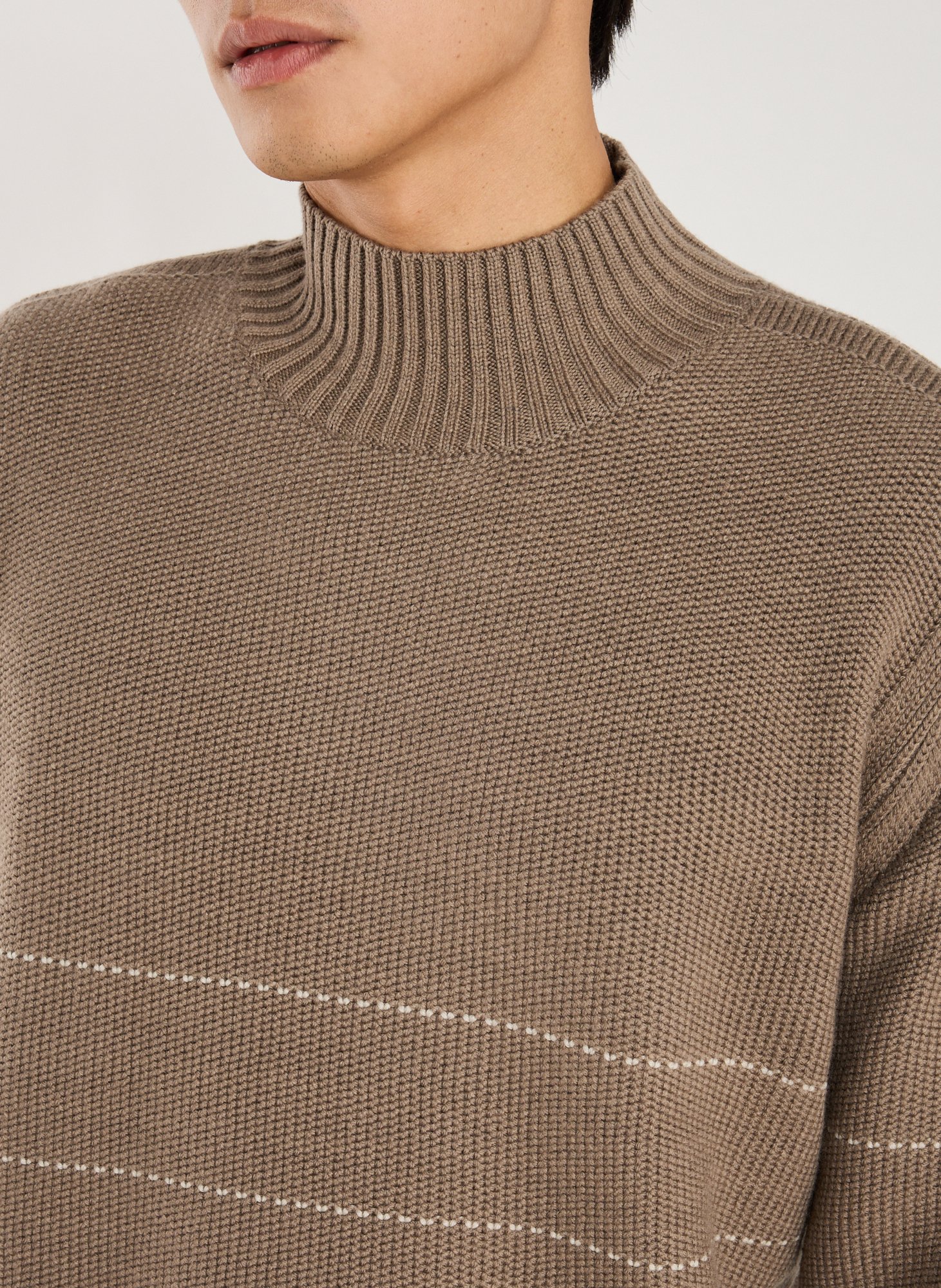 High-neck wool blend sweater EMPORIO ARMANI Brown