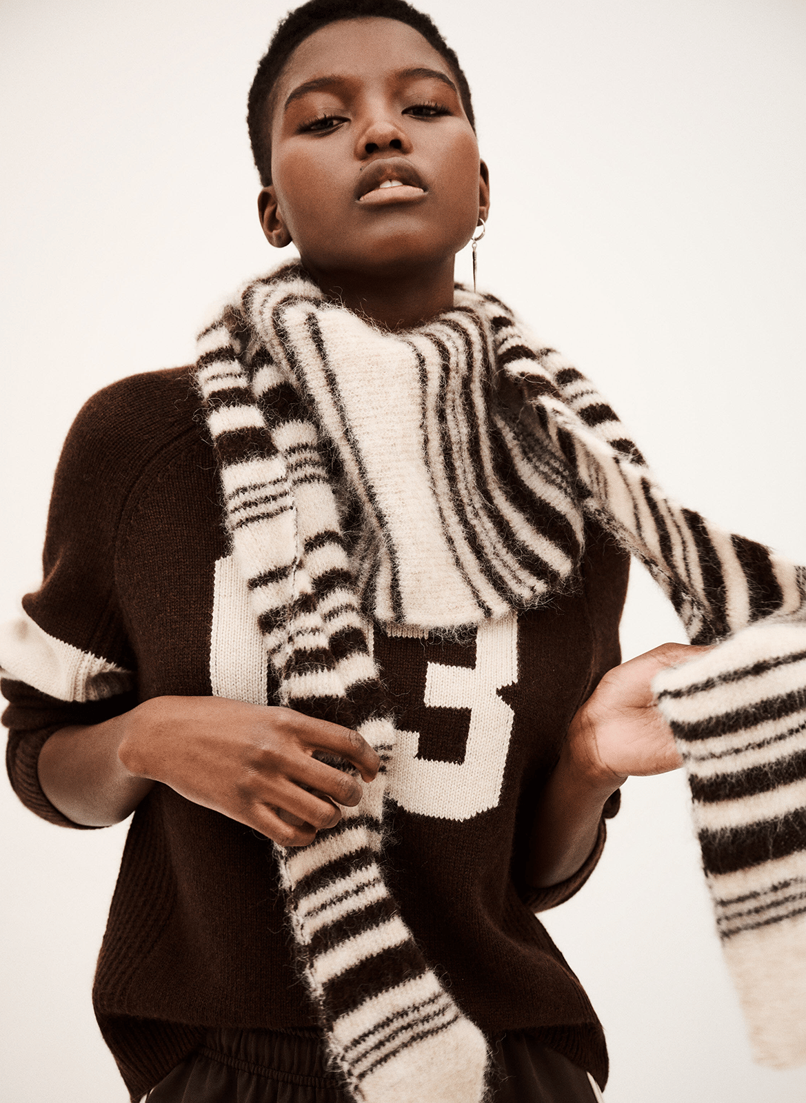 Echarpe en alpaga mélangé swann BA&SH Marron