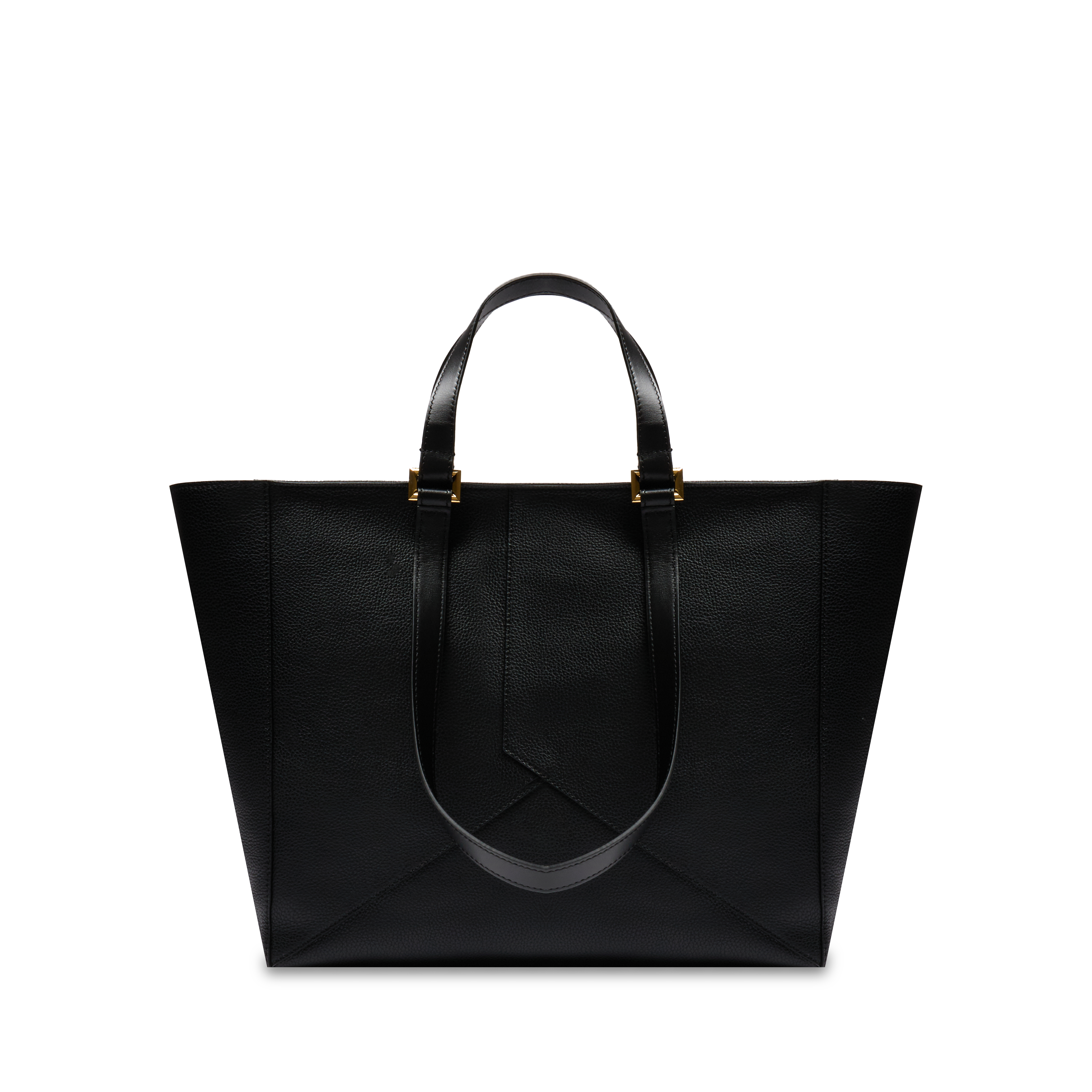 Sac cabas zippé m double porté enveloppe de lancel en cuir LANCEL Noir