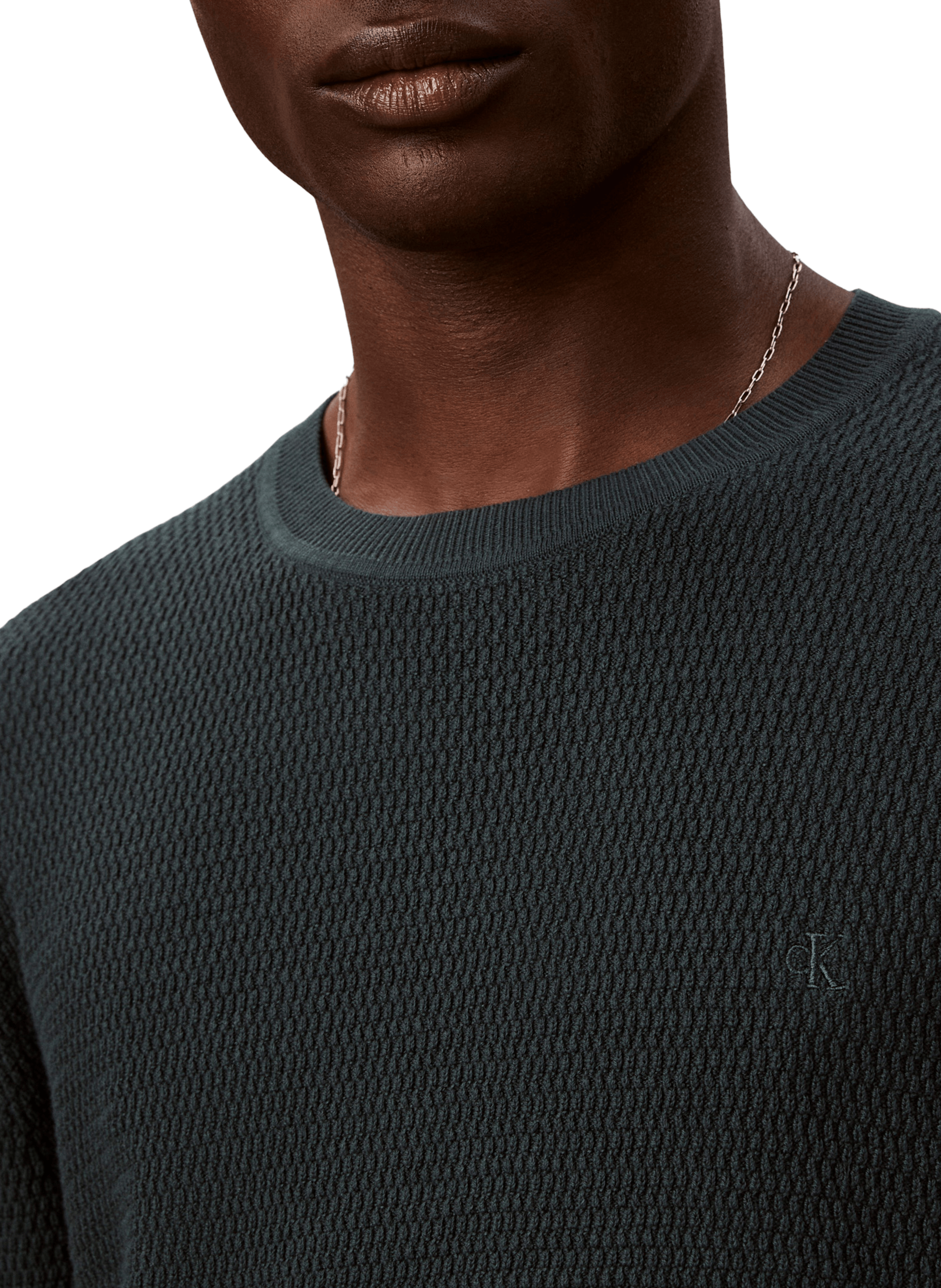 Pull en coton texturé CALVIN KLEIN Gris