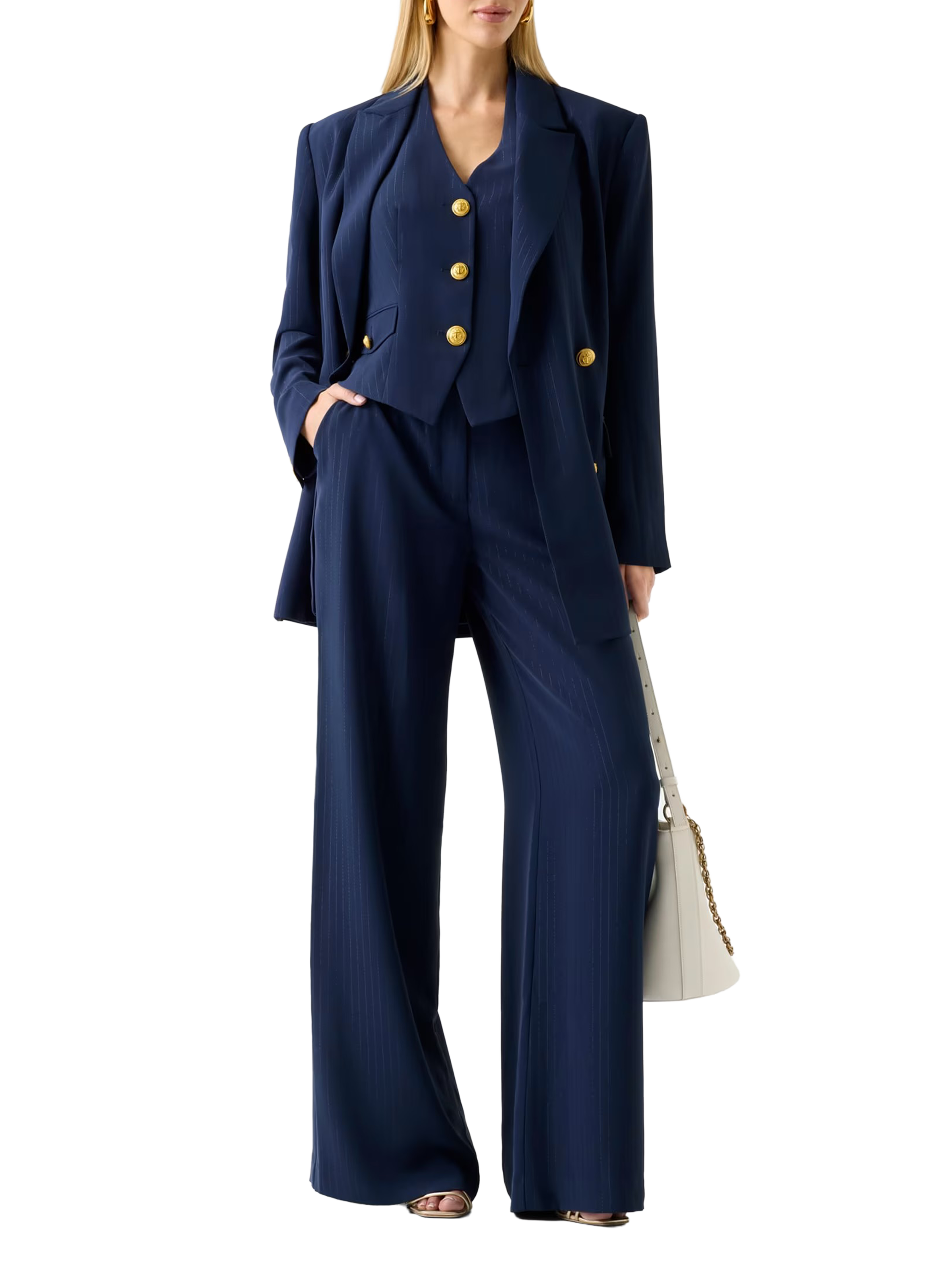 Pantalon large rayé  GUESS Multicolore