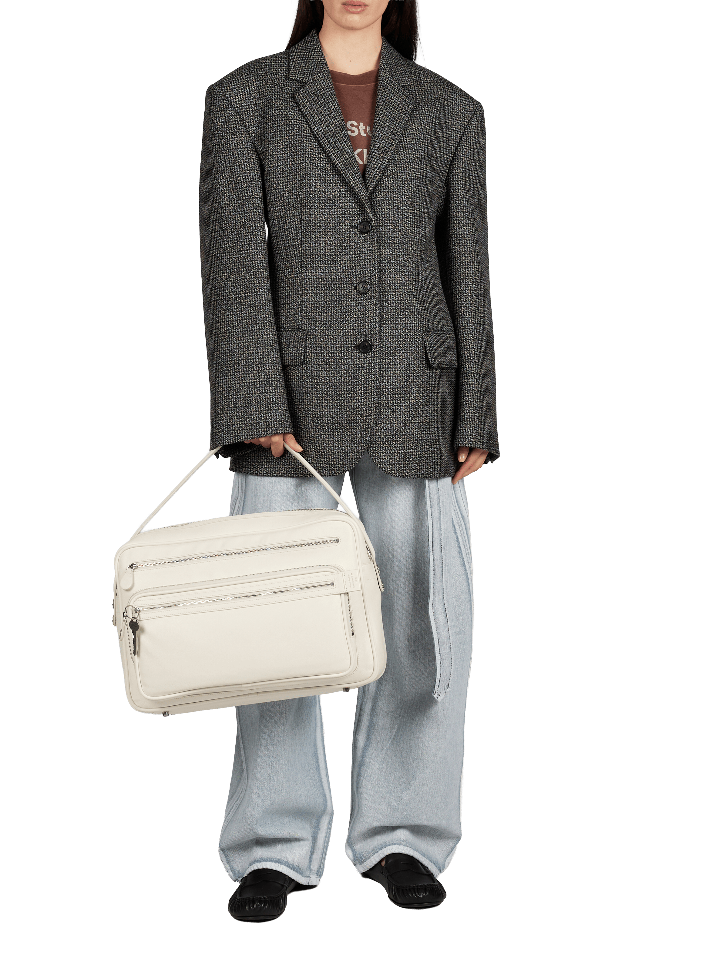 Sac à bandoulière Camero en cuir ACNE STUDIOS Blanc