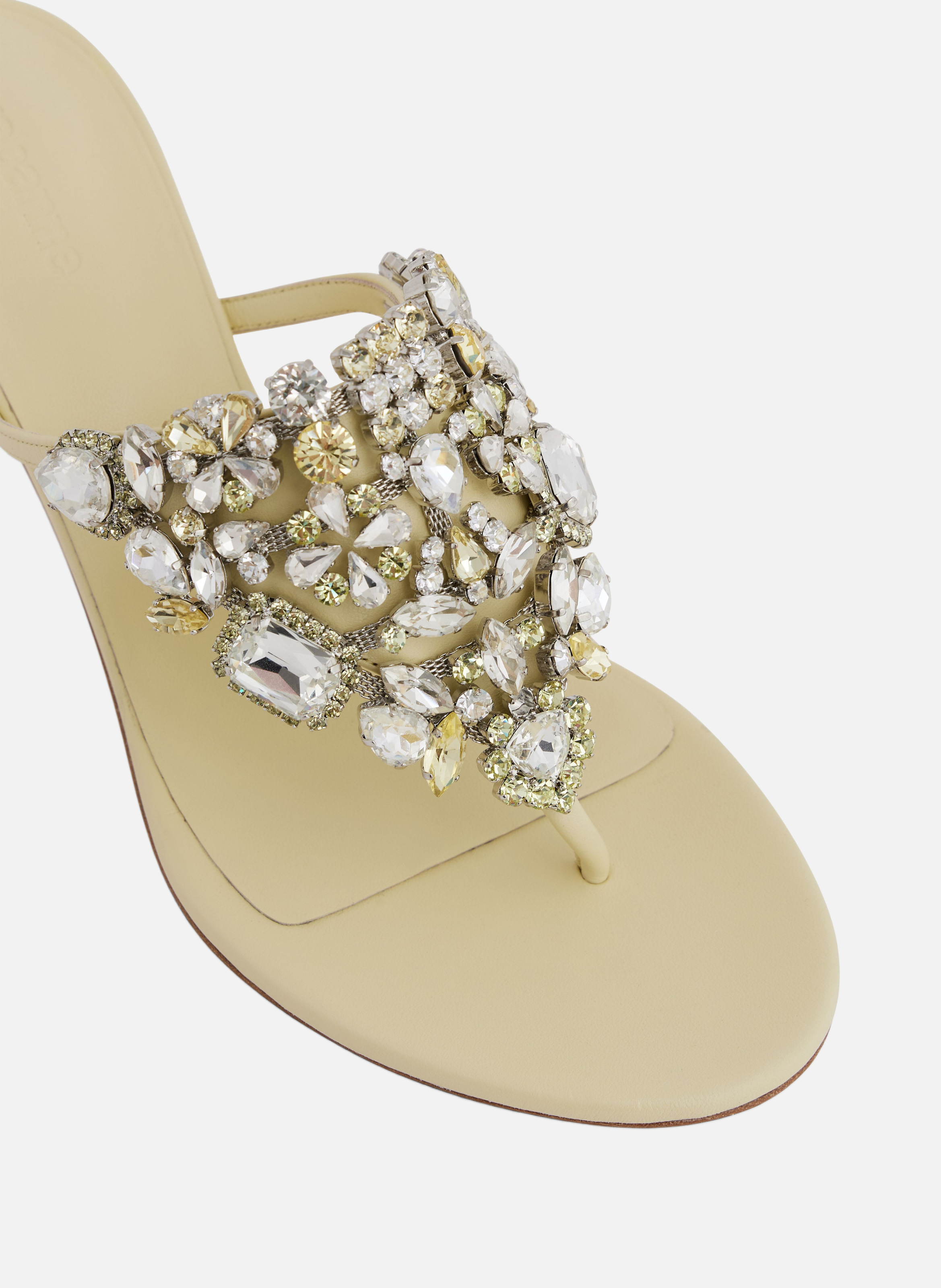 Sandales à talons avec strass RABANNE Jaune