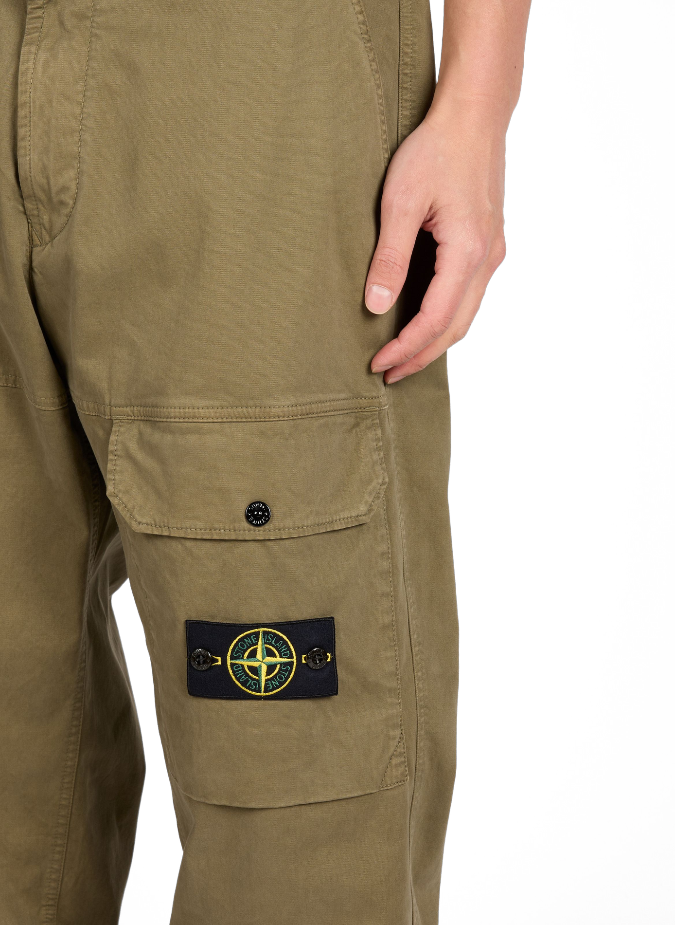 Cotton blend cargo pants STONE ISLAND Khaki