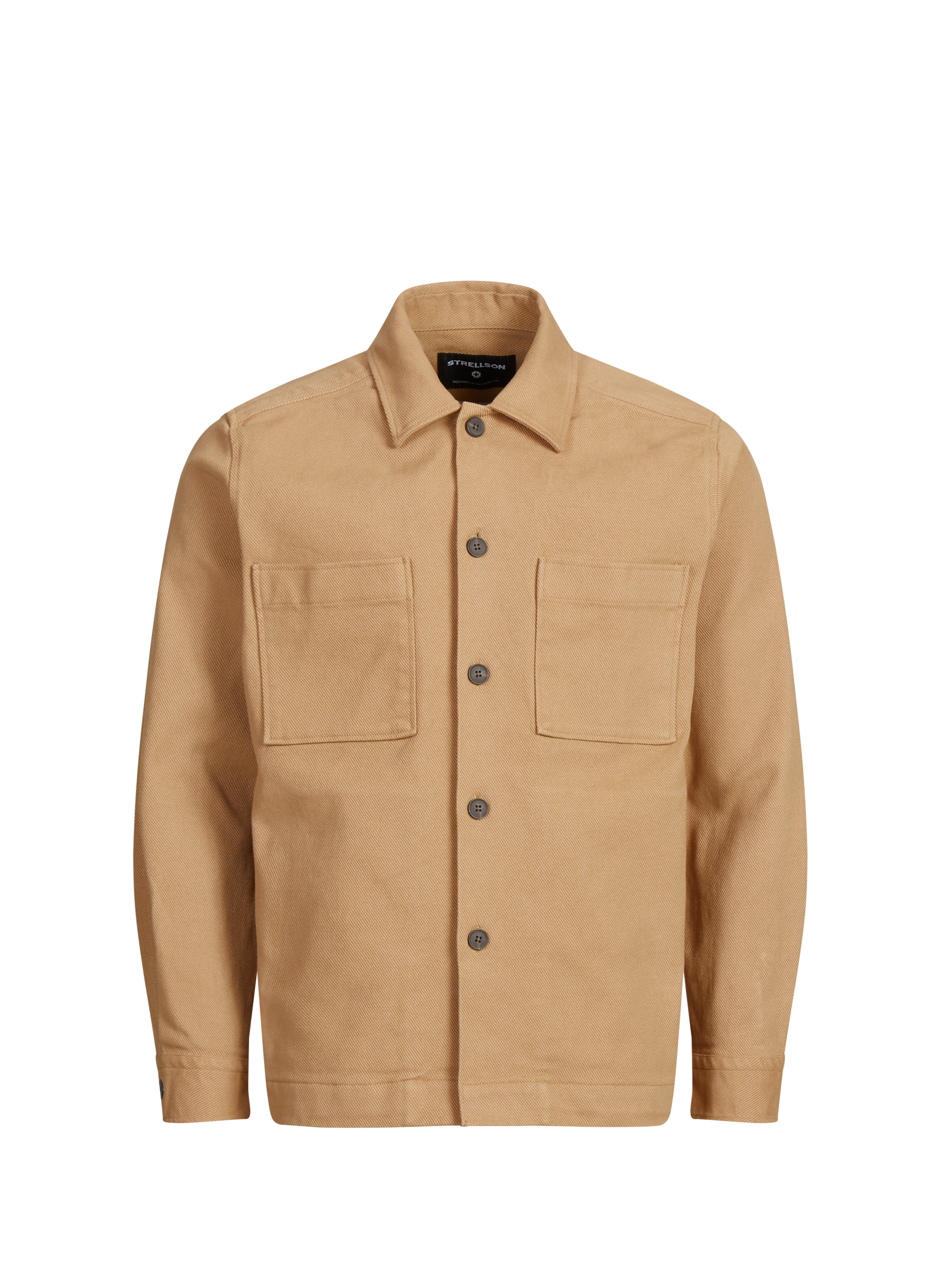 Jacket with classic collar in mixed cotton piqué STRELLSON Brown