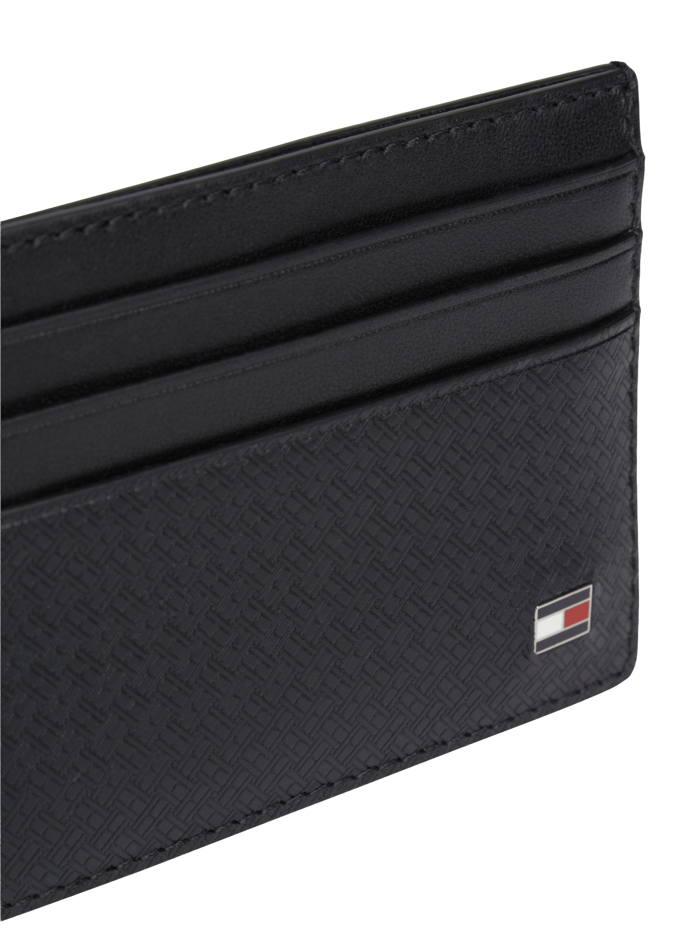 Leather logo card holder TOMMY HILFIGER Black
