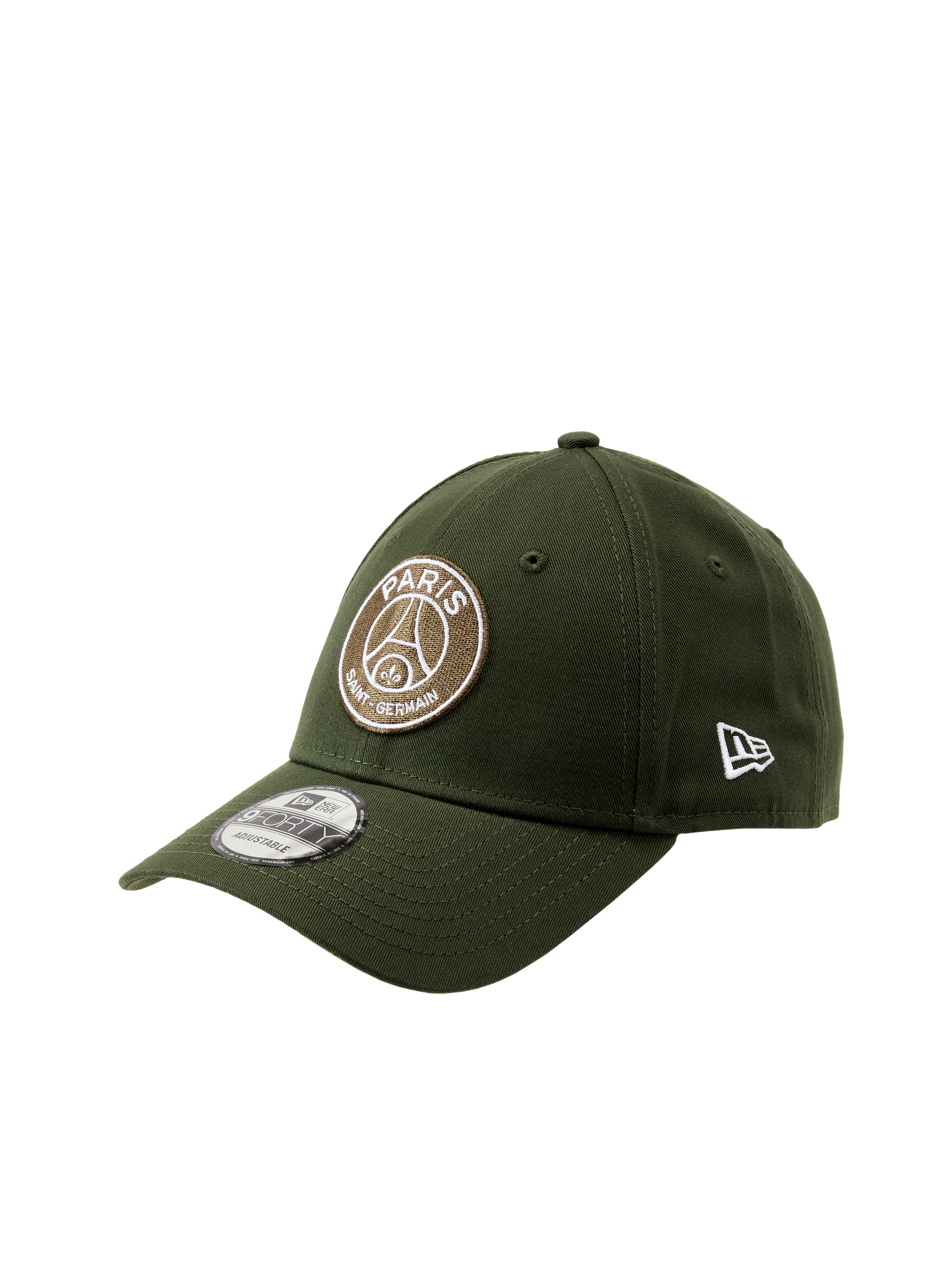Casquette logo Paris Saint-Germain en coton NEW ERA Kaki